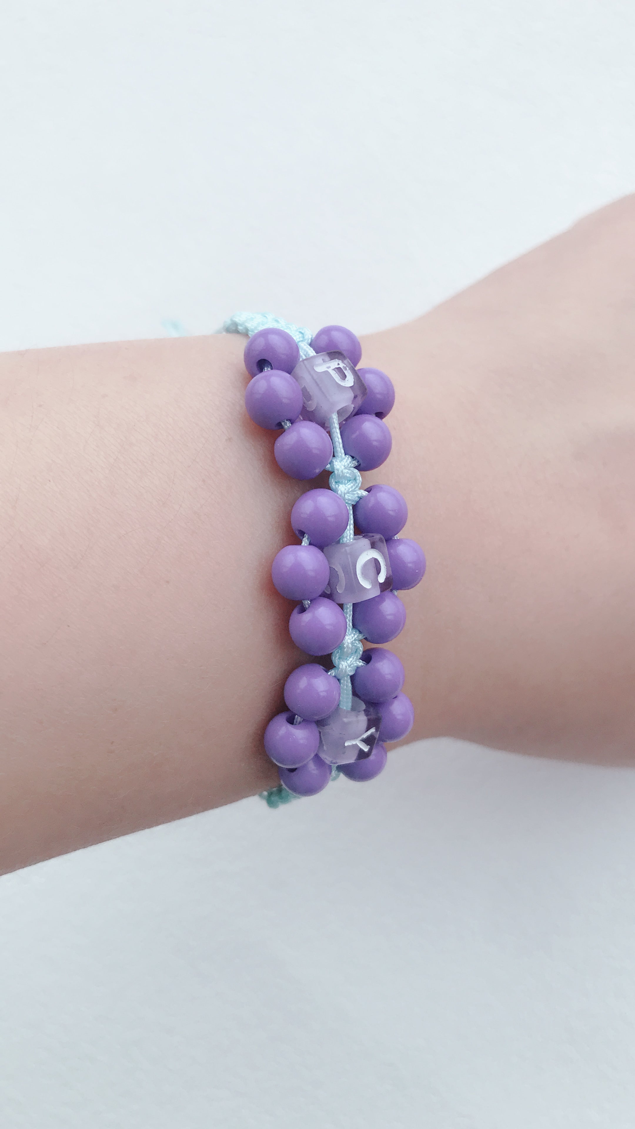 Personalized Beaded Flower Bracelet: Adjustable Macrame Initial Bracelet