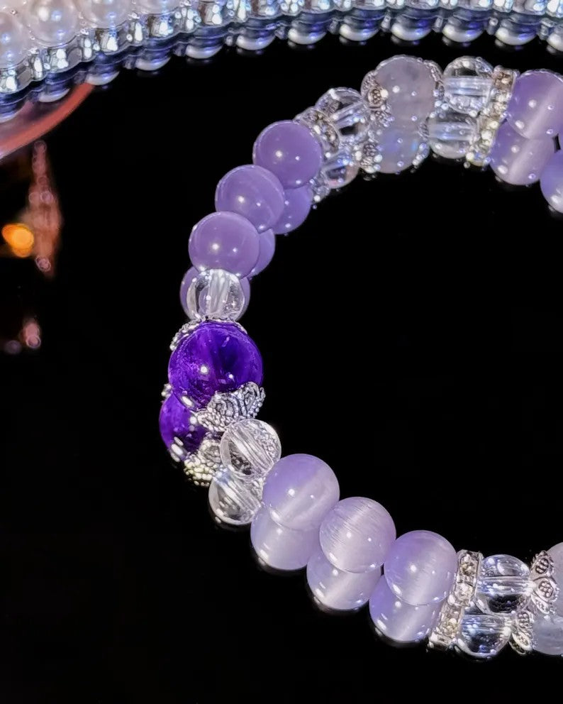Calm & Clarity Bracelet – Cat’s Eye, Quartz, Moonstone & Amethyst