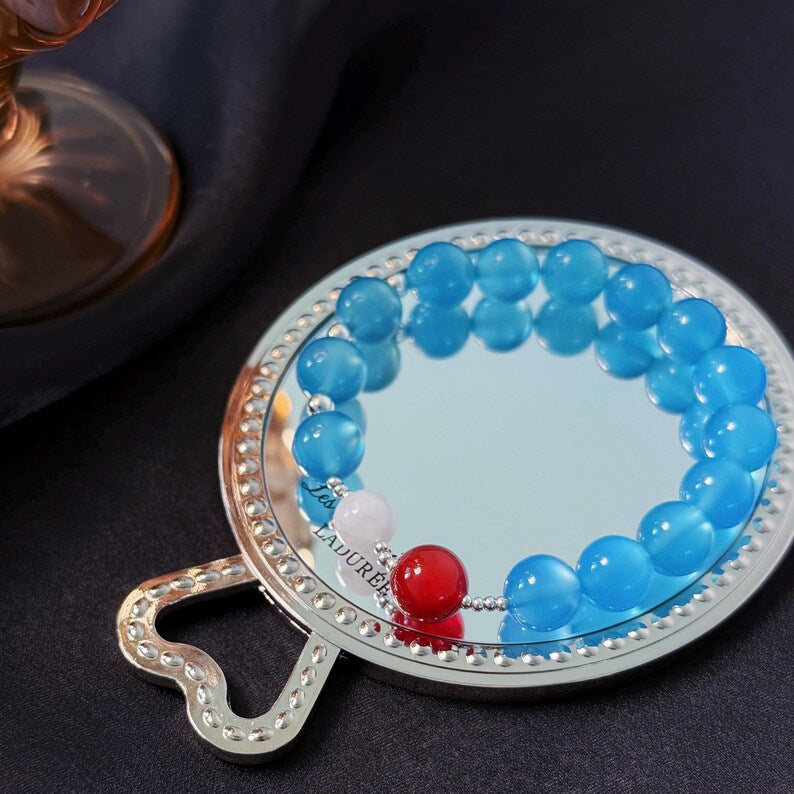 Love Attraction Crystal Bracelet: Blue Agate, Red Agate & Moonstone