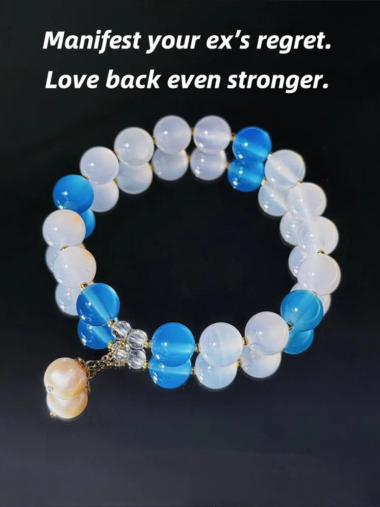 Love’s Return Bracelet – White & Blue Chalcedony Jewelry