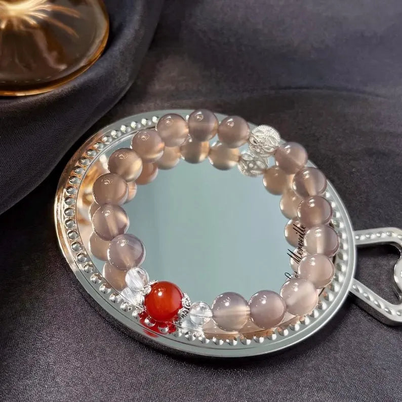 Grounding Bracelet – Grey Agate, Red Agate & Clear Quartz