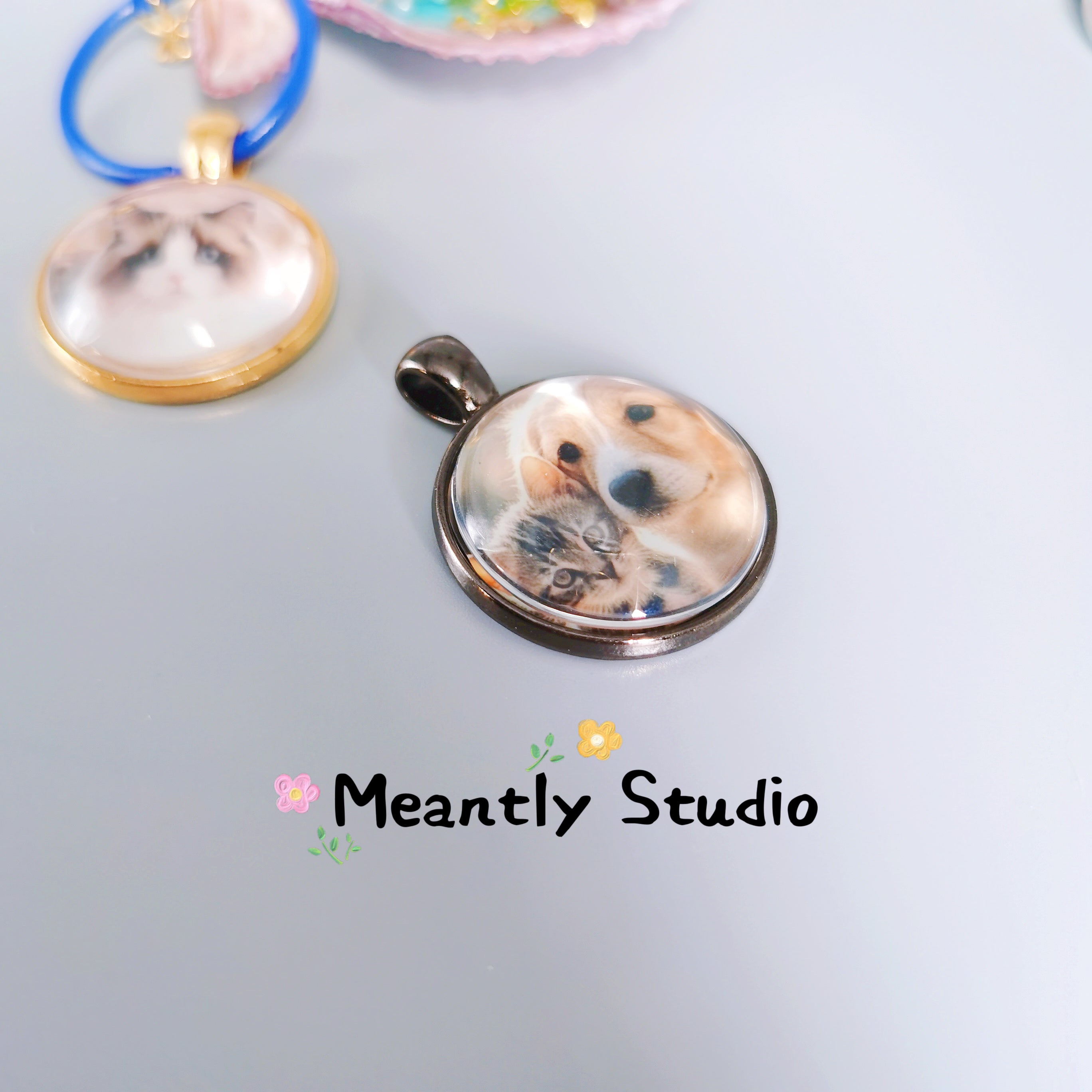 Custom Photo Necklace or Keychain • Vintage Style Personalized Pendant • Pet Memorial Gift • Couple Keepsake Jewelry • Handmade Retro Charm