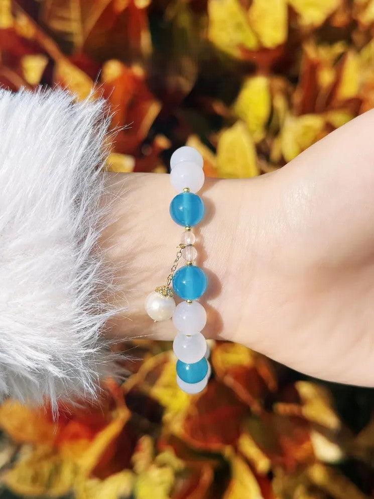 Love’s Return Bracelet – White & Blue Chalcedony Jewelry