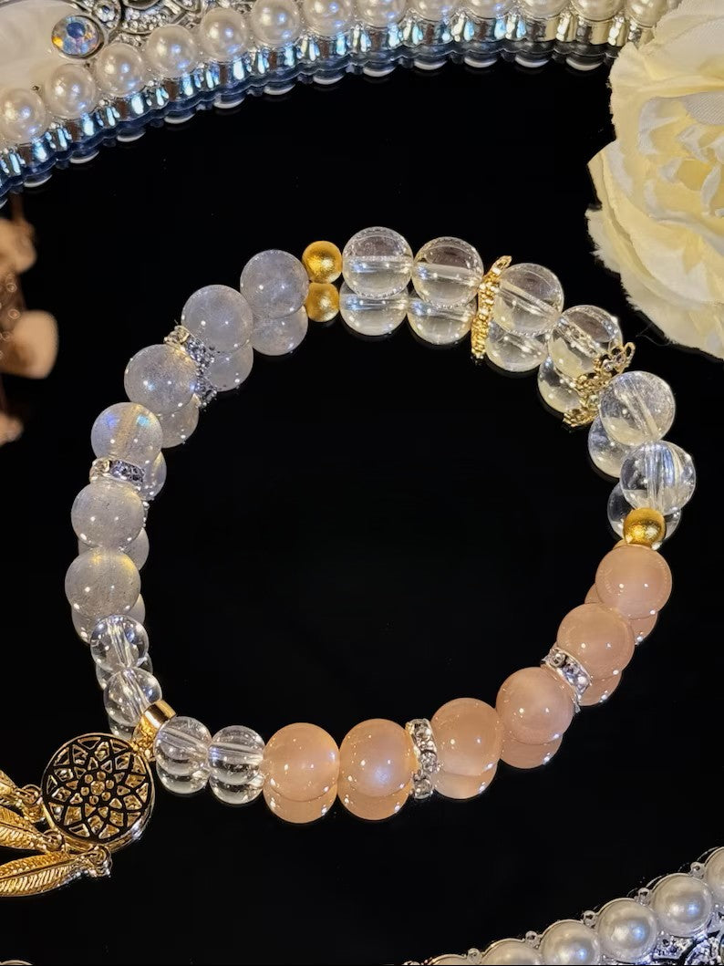 Love Attraction Crystal Bracelet Sunstone Moonstone - Confidence Opportunity Jewelry