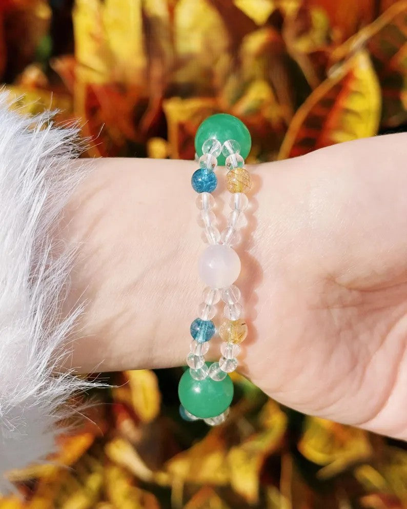 Opportunity & Success Bracelet – Aventurine & Rutilated Quartz