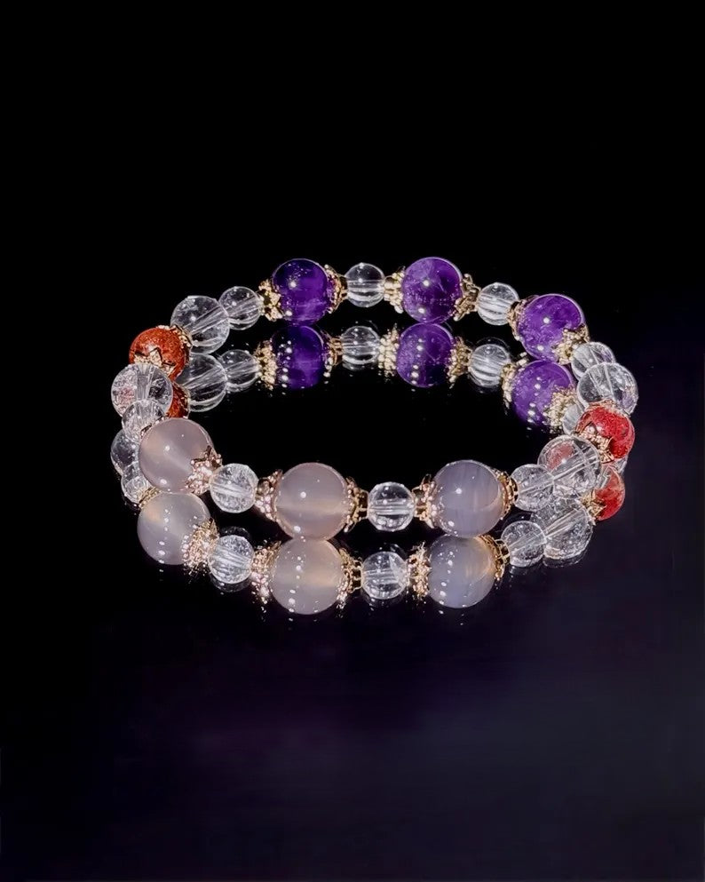 Motivation & Transformation Bracelet – Grey Agate & Amethyst