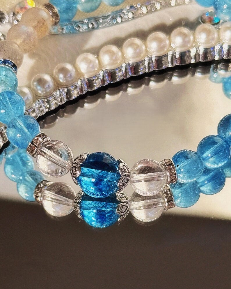 Clarity & Connection Bracelet – Moonstone, Quartz & Aquamarine
