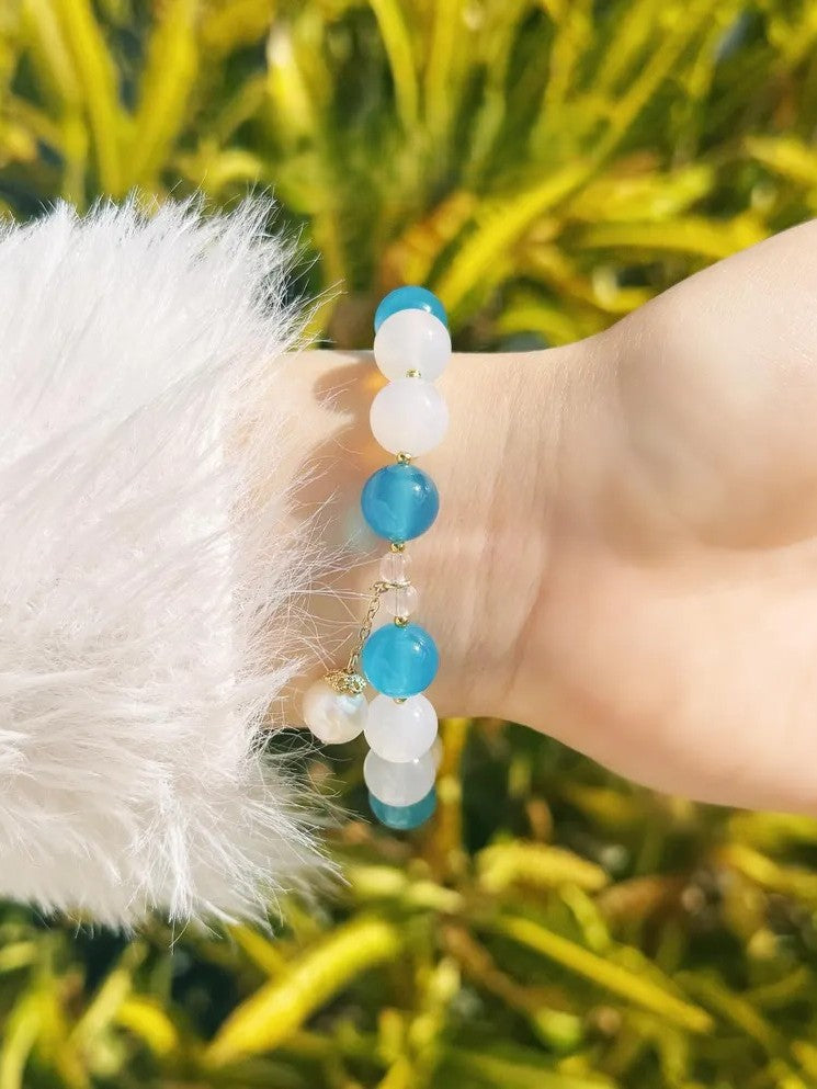 Love’s Return Bracelet – White & Blue Chalcedony Jewelry