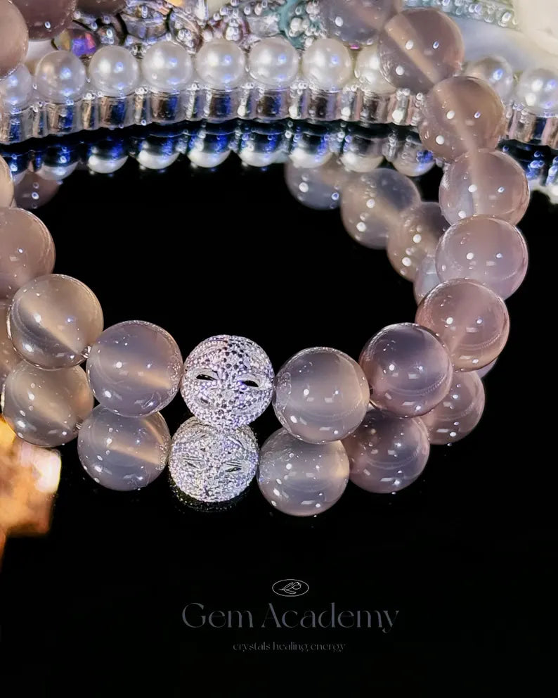 Grounding Bracelet – Grey Agate, Red Agate & Clear Quartz
