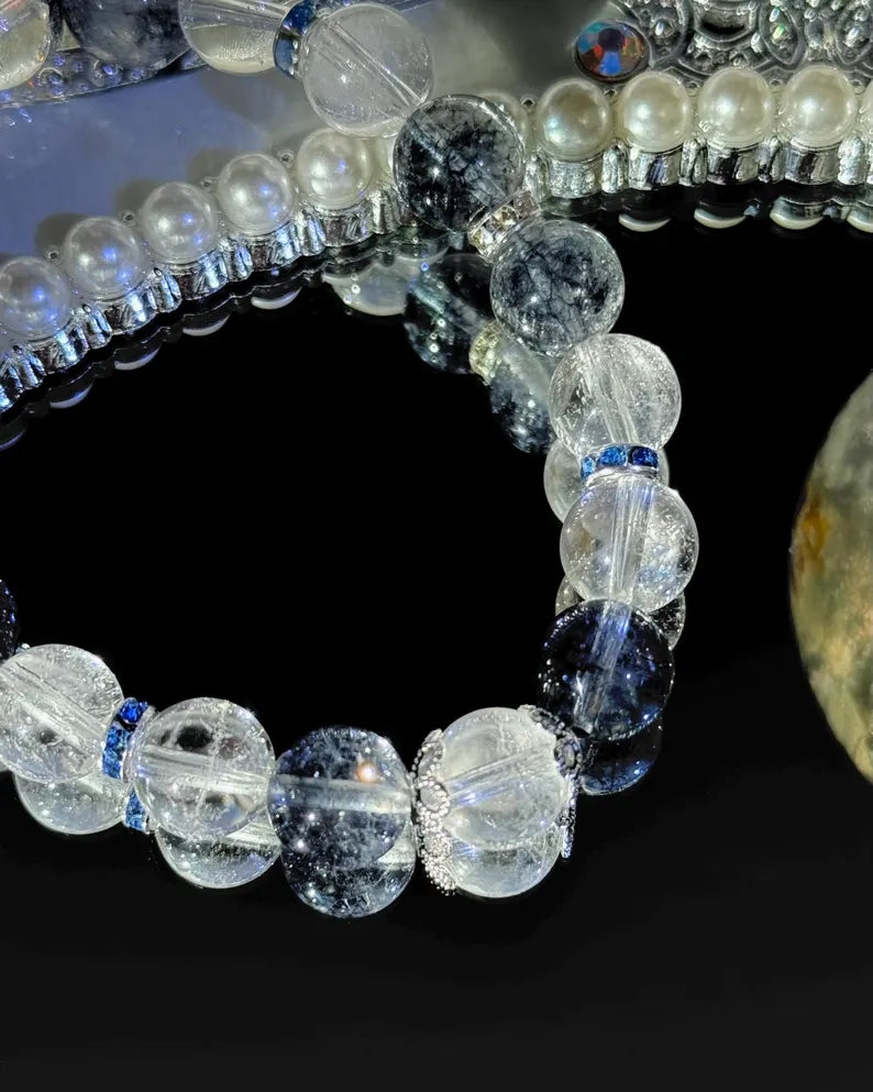 Protection & Clarity Bracelet – Black Flash & Clear Quartz