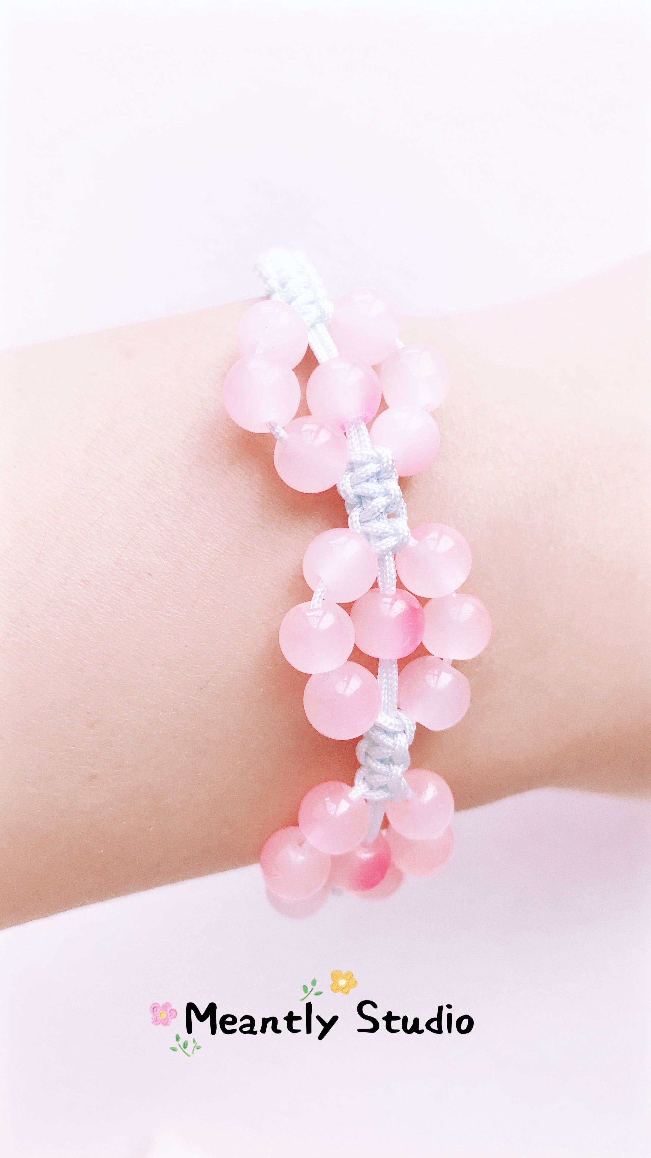 Personalized Beaded Flower Bracelet: Adjustable Macrame Initial Bracelet