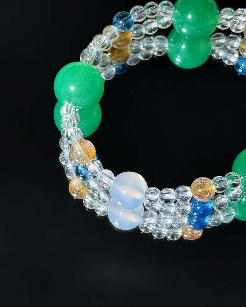 Opportunity & Success Bracelet – Aventurine & Rutilated Quartz
