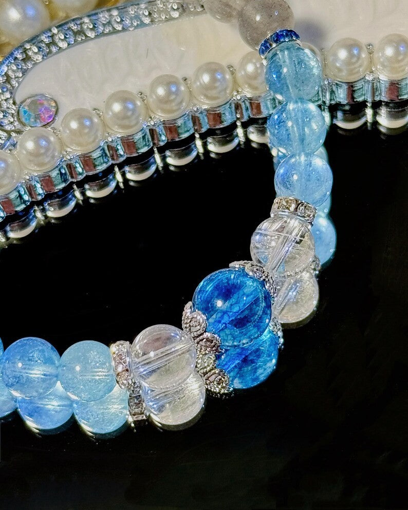 Clarity & Connection Bracelet – Moonstone, Quartz & Aquamarine