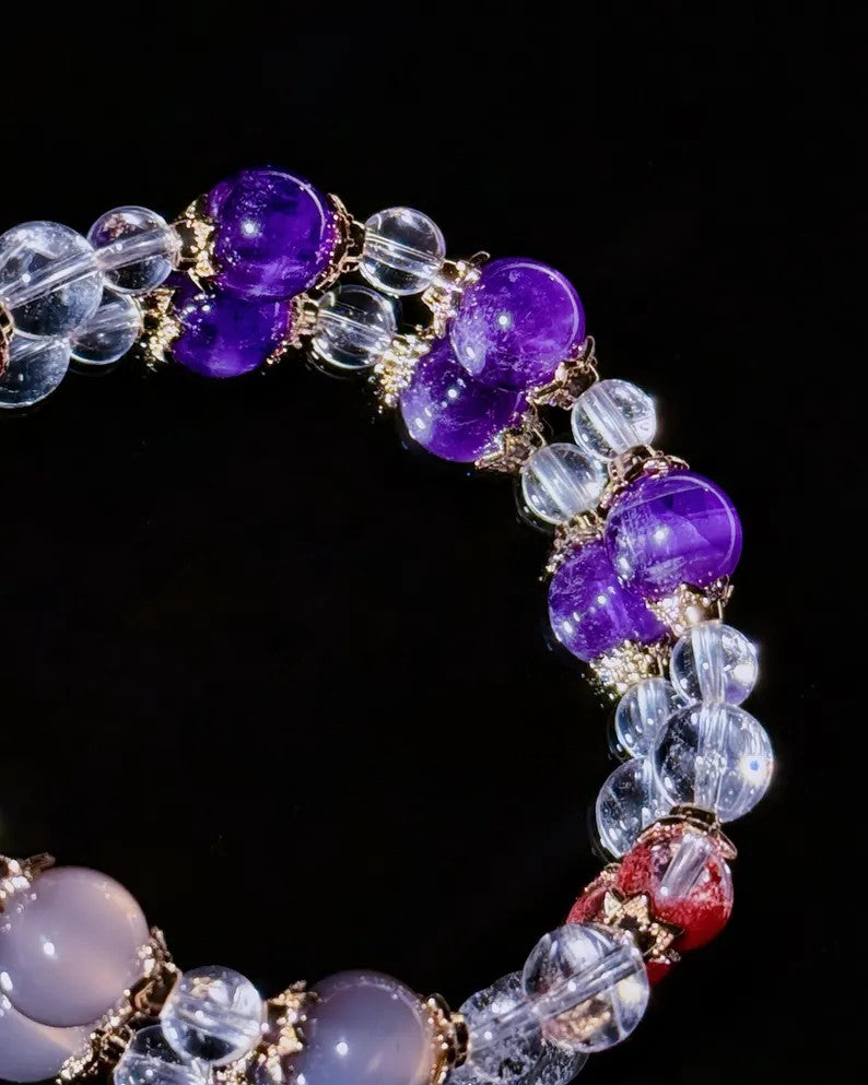 Motivation & Transformation Bracelet – Grey Agate & Amethyst