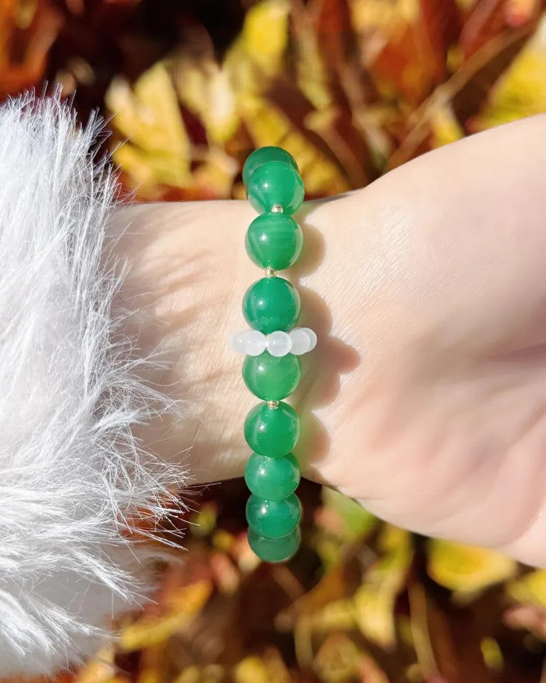 Manifest Fast Healing Bracelet – Green Agate, Yellow Chalcedony & Jade