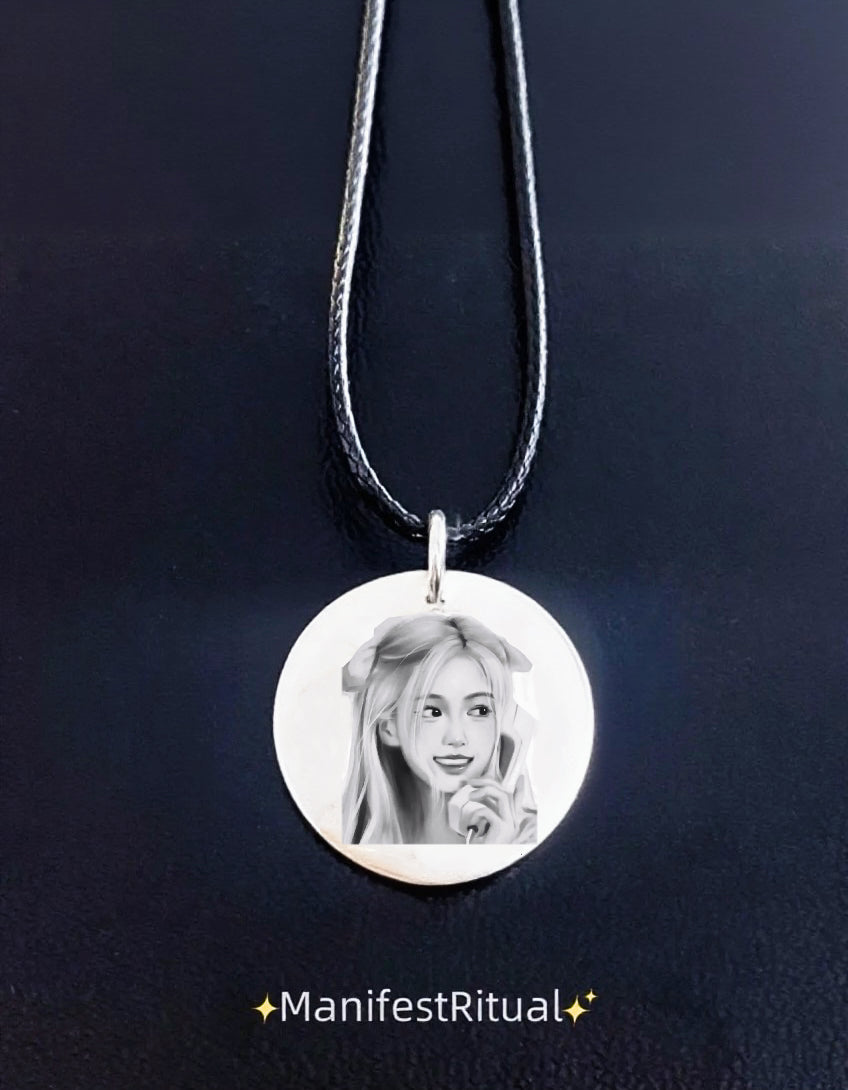 Custom Engraved Necklace – Personalized with Child’s Drawing, Handwriting, Names or Dates | Keepsake Pendant Jewelry Gift | ManifestRitual Custom Edition