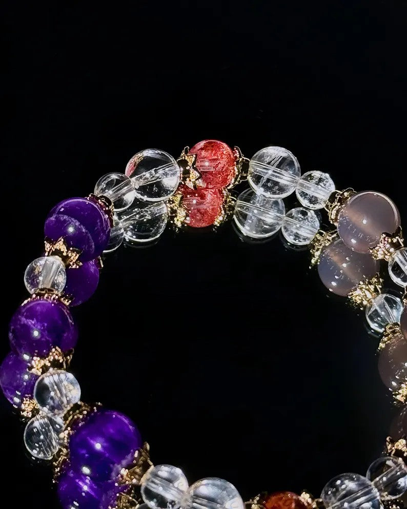 Motivation & Transformation Bracelet – Grey Agate & Amethyst