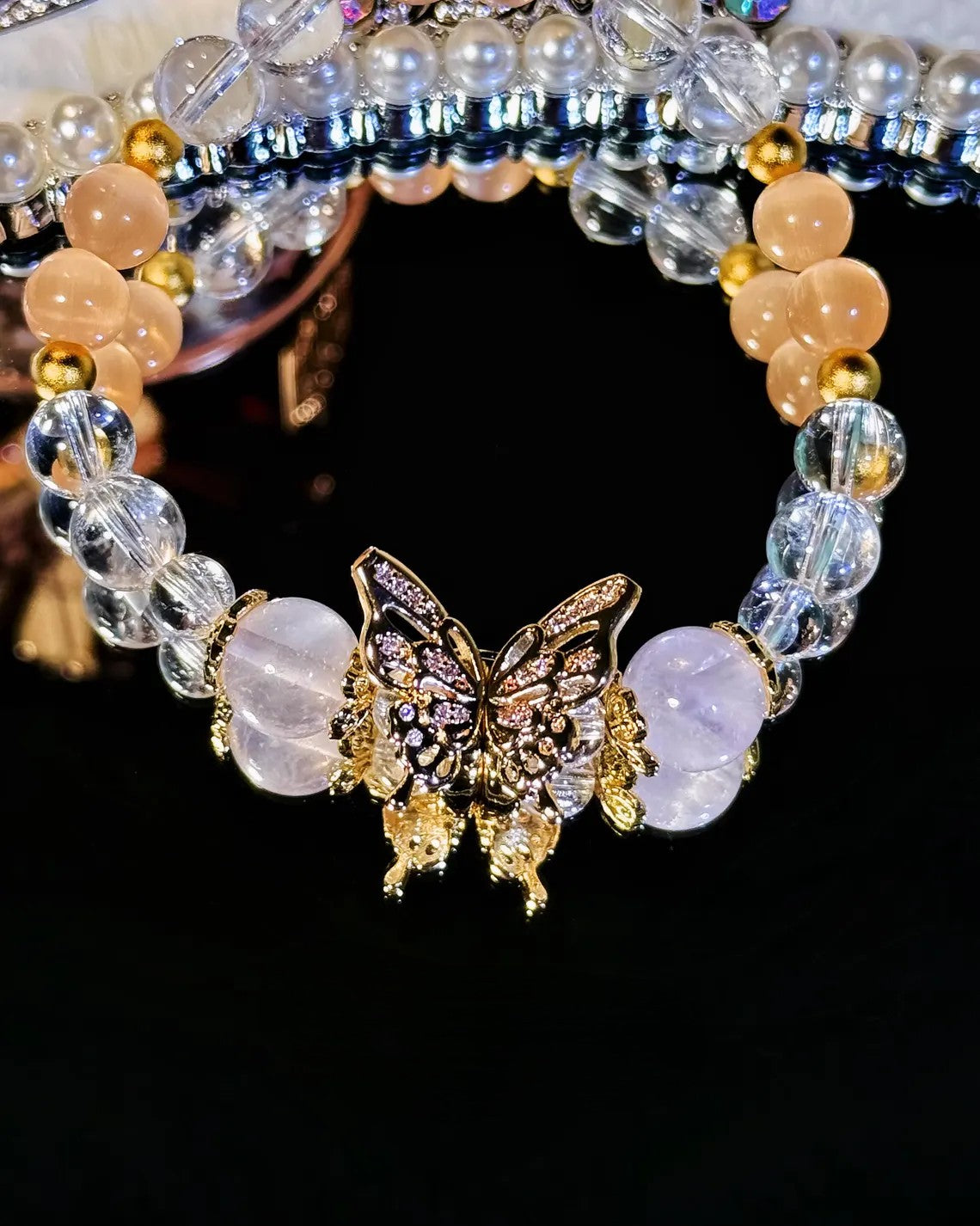 Calm Love Bracelet – Rose Quartz, Cat’s Eye & Clear Quartz