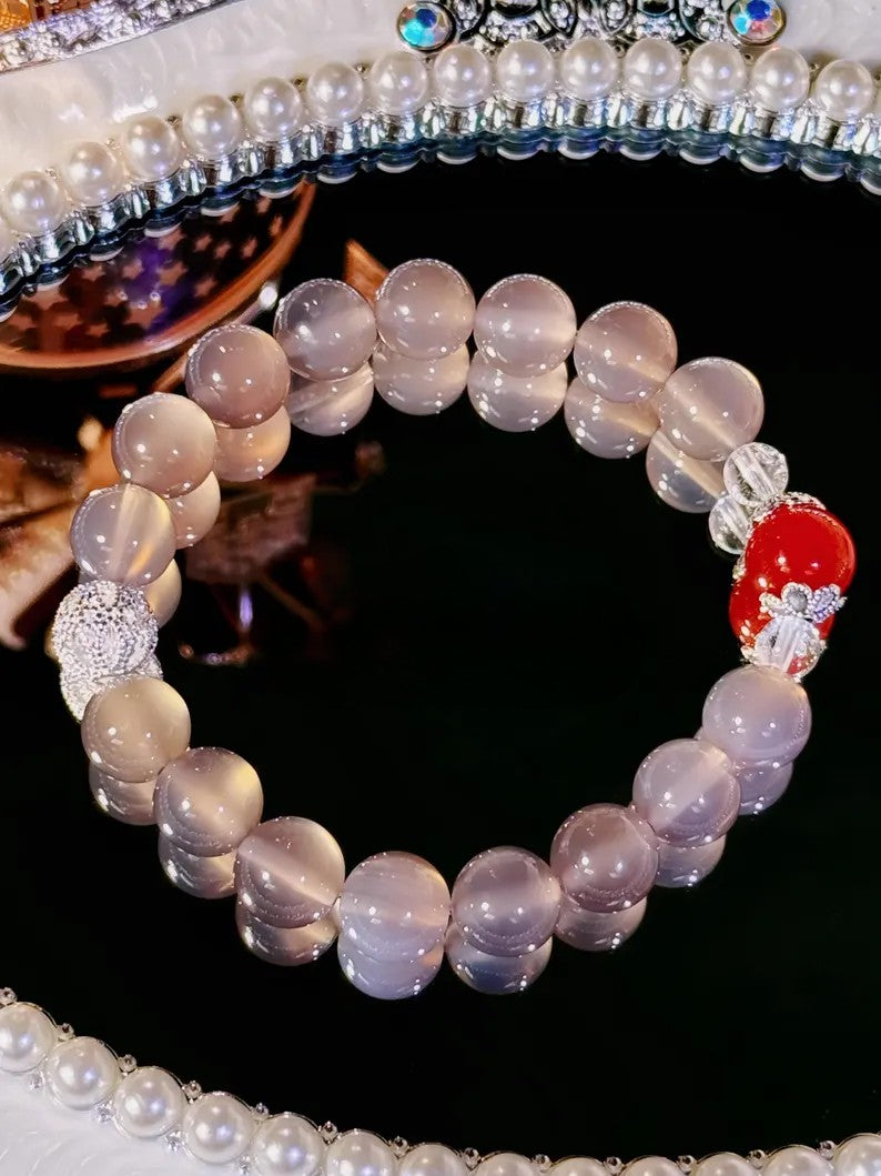 Grounding Bracelet – Grey Agate, Red Agate & Clear Quartz