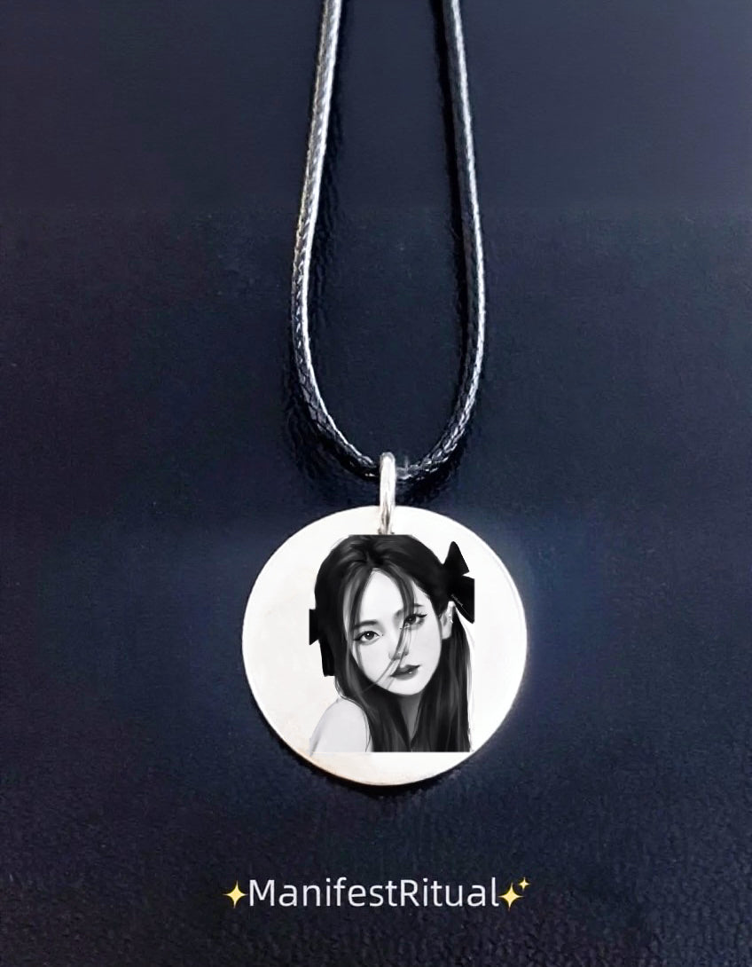Custom Engraved Necklace – Personalized with Child’s Drawing, Handwriting, Names or Dates | Keepsake Pendant Jewelry Gift | ManifestRitual Custom Edition