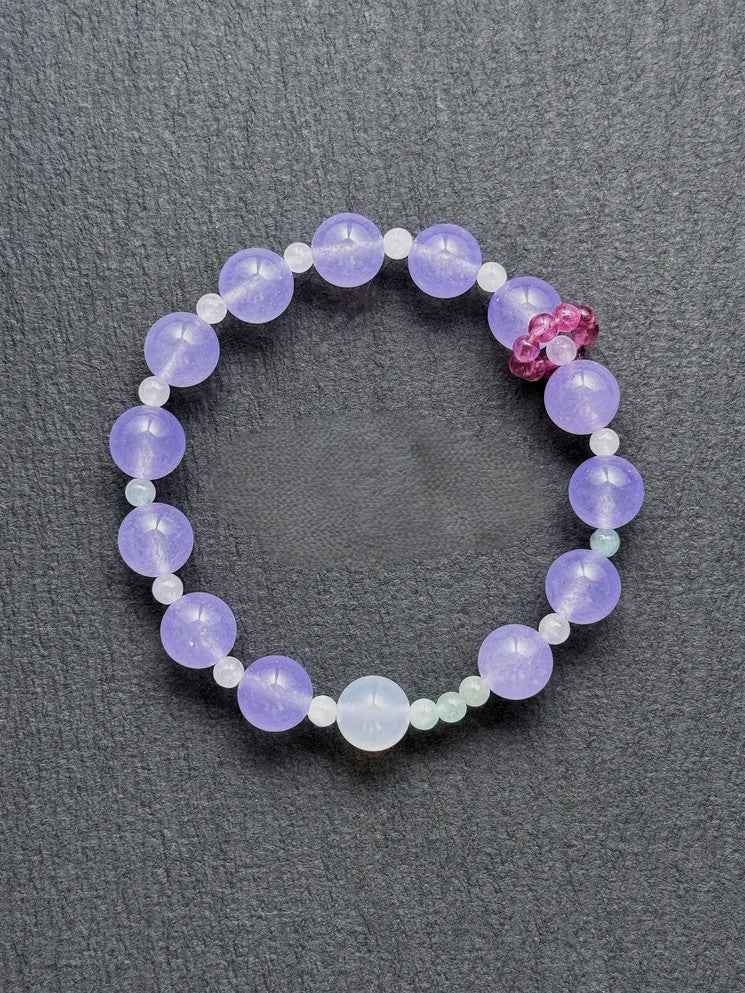 Manifest Love Bracelet – Purple Chalcedony, Red Tourmaline & Jade