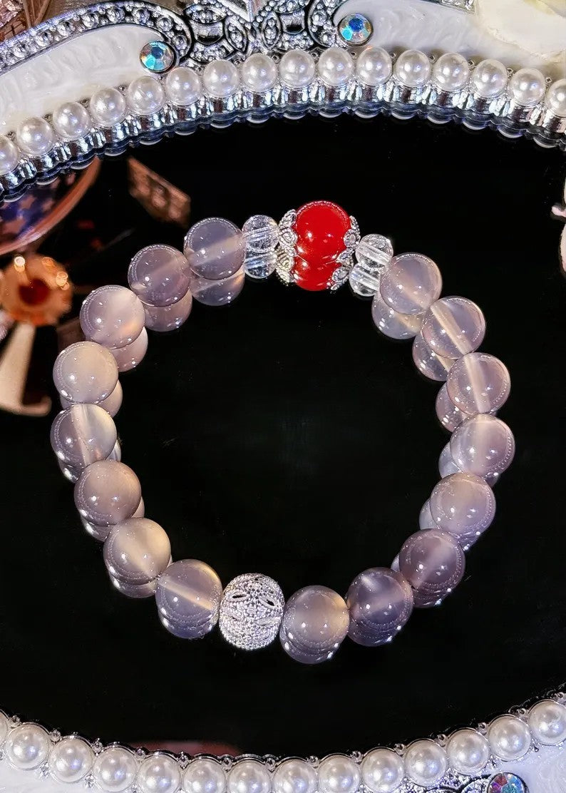 Grounding Bracelet – Grey Agate, Red Agate & Clear Quartz