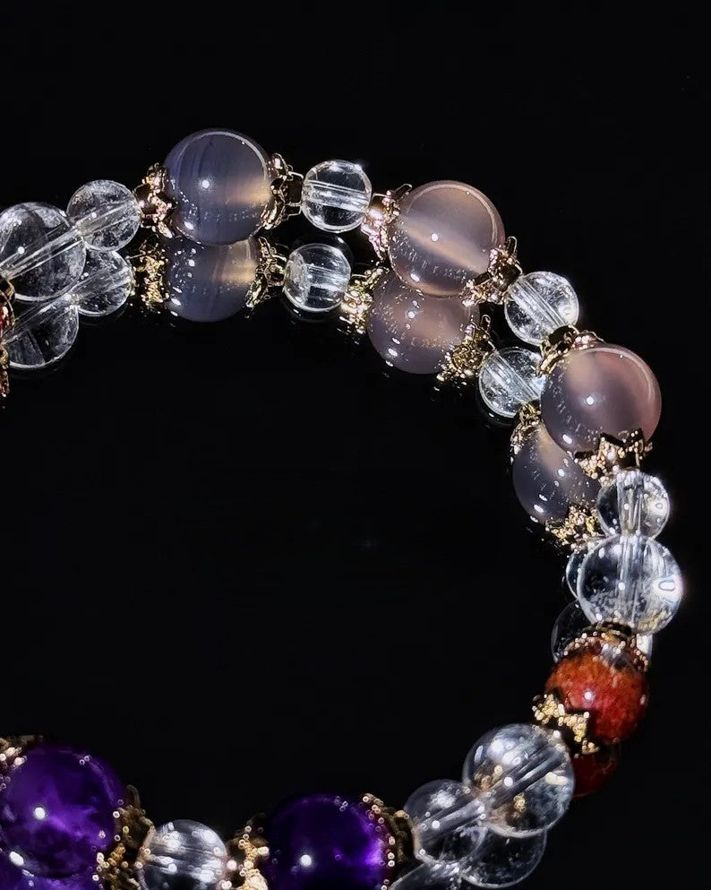 Motivation & Transformation Bracelet – Grey Agate & Amethyst
