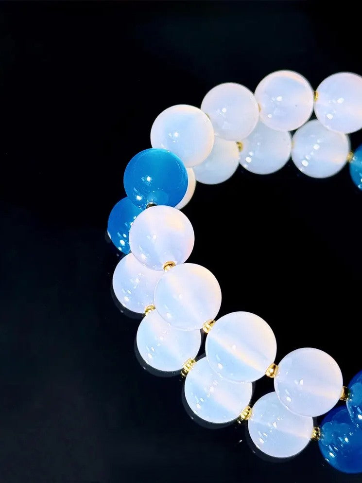 Love’s Return Bracelet – White & Blue Chalcedony Jewelry