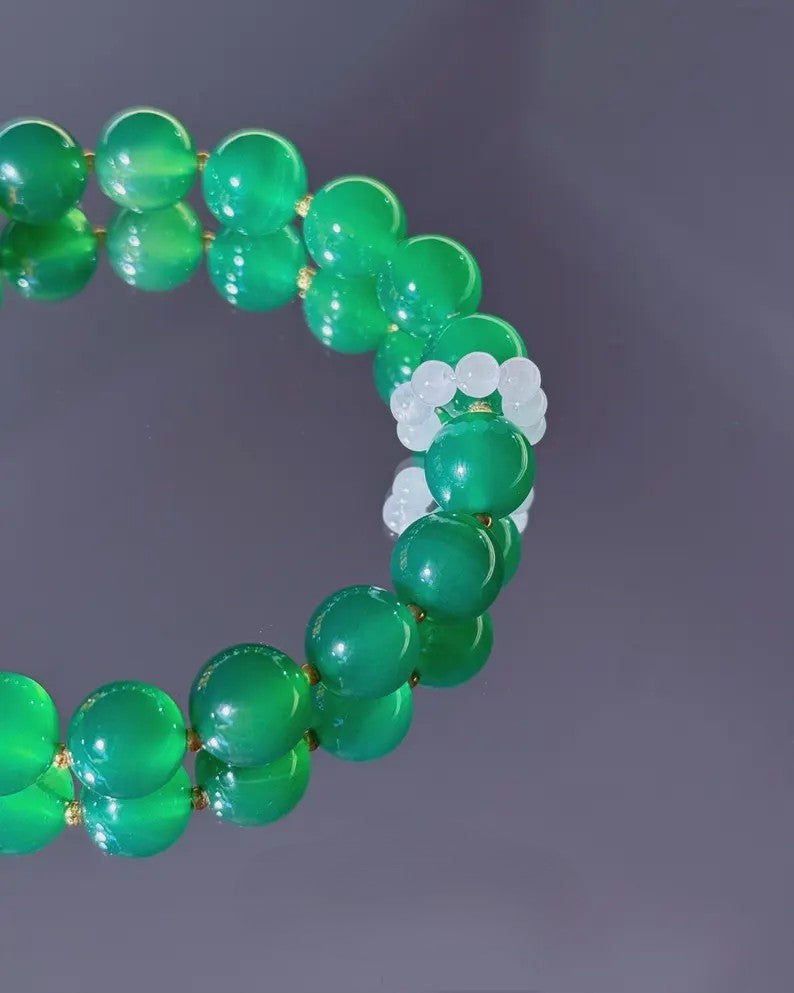 Manifest Fast Healing Bracelet – Green Agate, Yellow Chalcedony & Jade