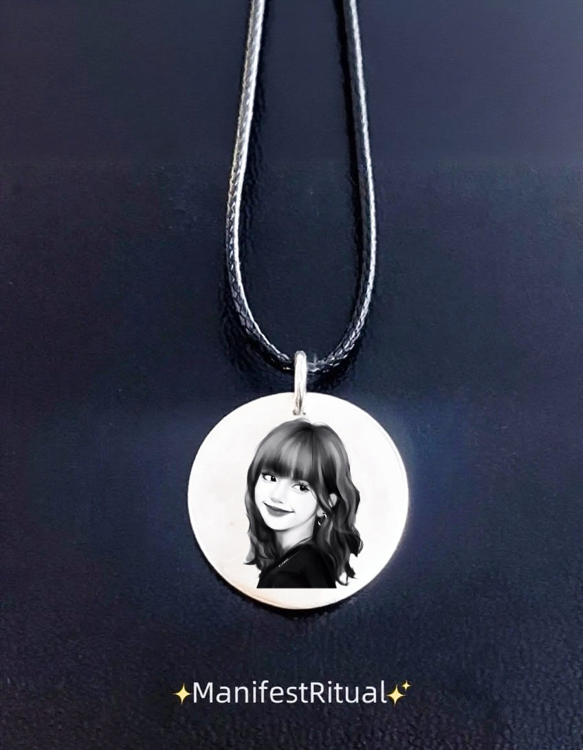 Custom Engraved Necklace – Personalized with Child’s Drawing, Handwriting, Names or Dates | Keepsake Pendant Jewelry Gift | ManifestRitual Custom Edition