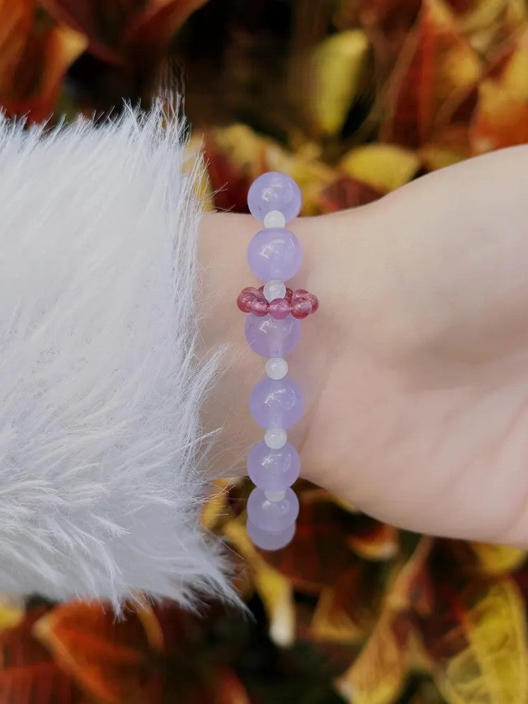 Manifest Love Bracelet – Purple Chalcedony, Red Tourmaline & Jade