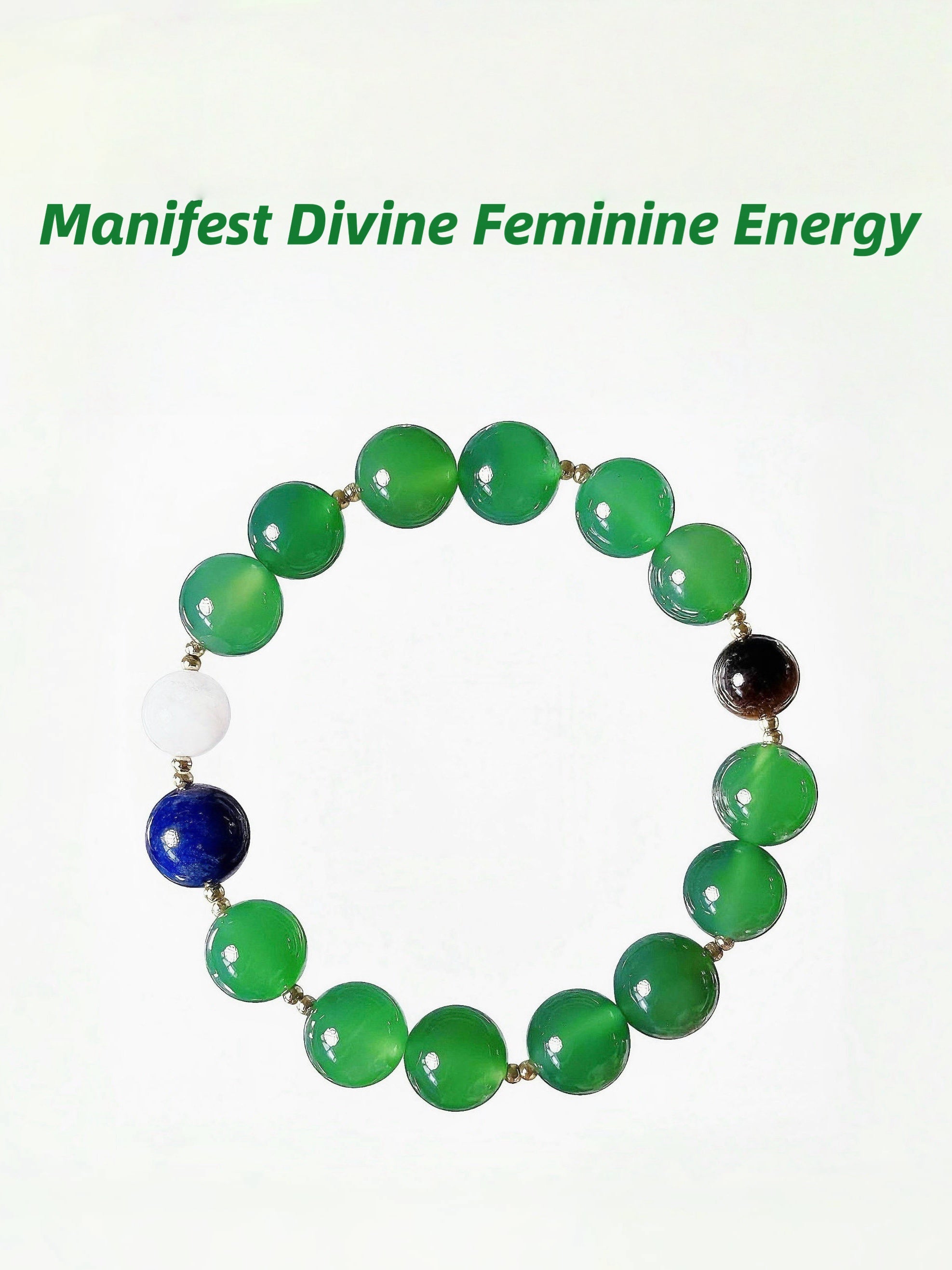 The Queen’s Bracelet Collection 3 | Green Agate, Lapis Lazuli, Moonstone, Tiger’s Eye – Sacred Goddess Energy