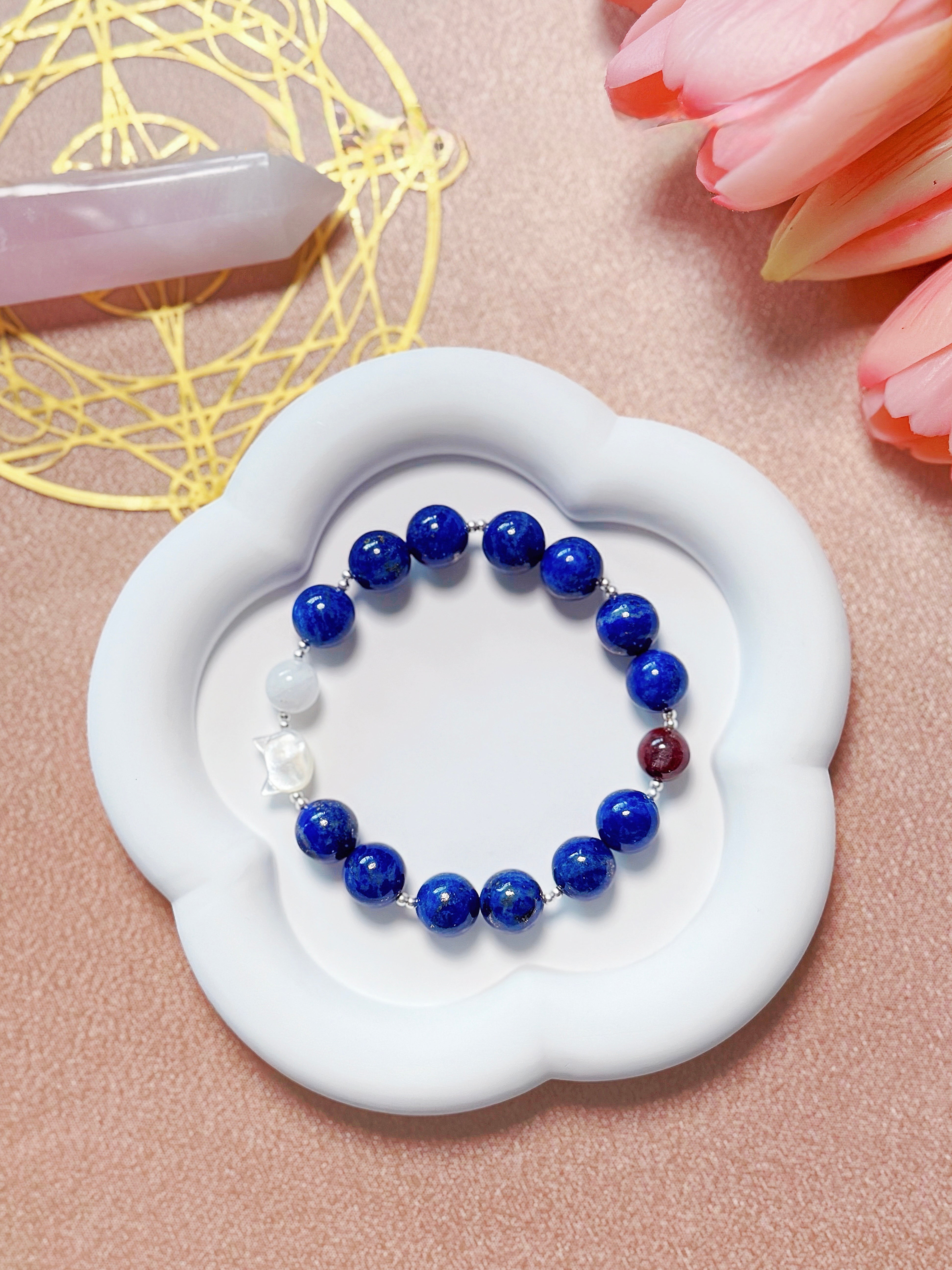 The Queen’s Bracelet Collection 4 | Lapis Lazuli, Moonstone Bracelet –  Feminine Energy | Gift for her
