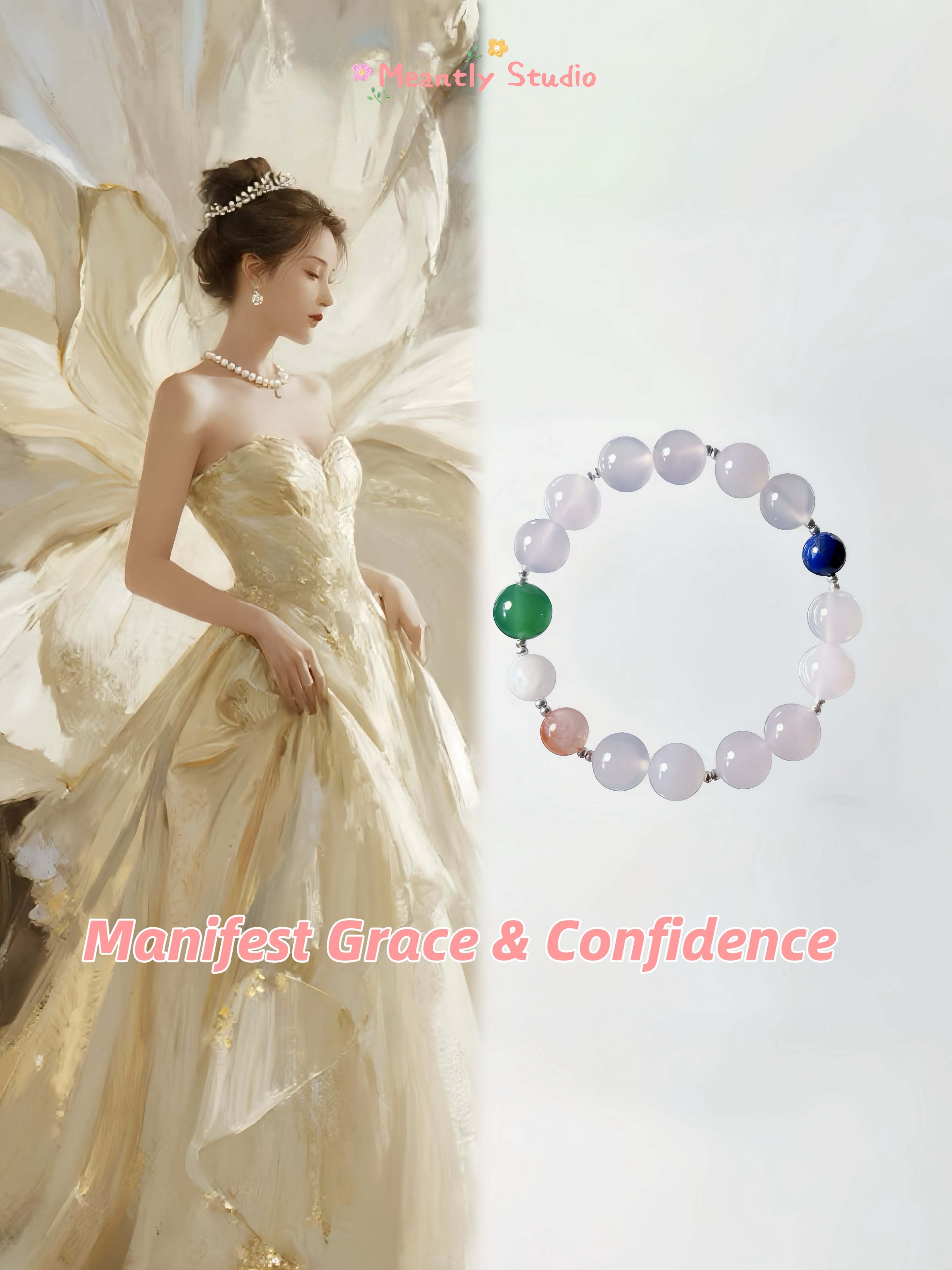 The Queen’s Bracelet Collection 6 | White Chalcedony, Super Seven, Moonstone- grace and confidence