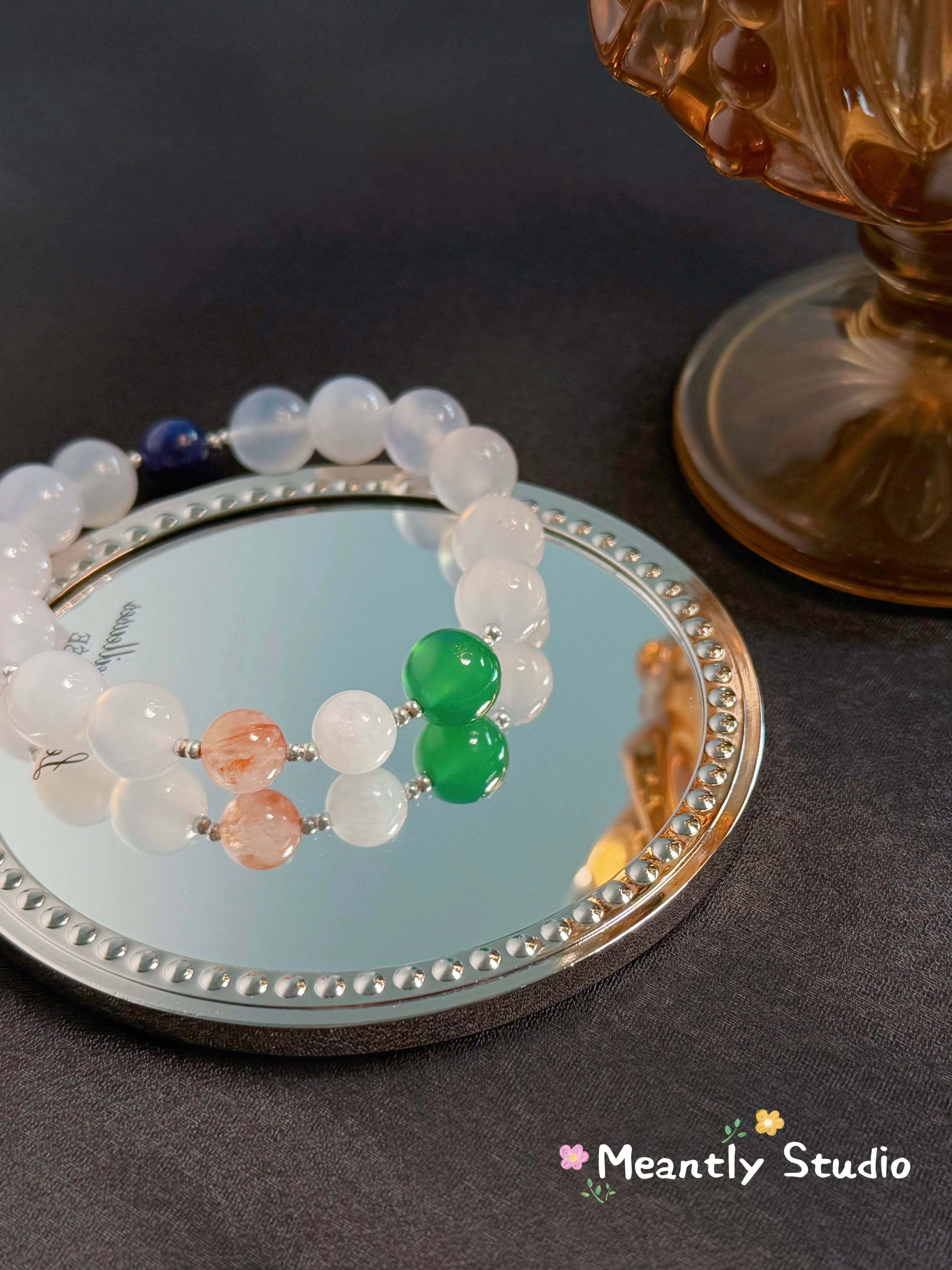 The Queen’s Bracelet Collection 6 | White Chalcedony, Super Seven, Moonstone- grace and confidence
