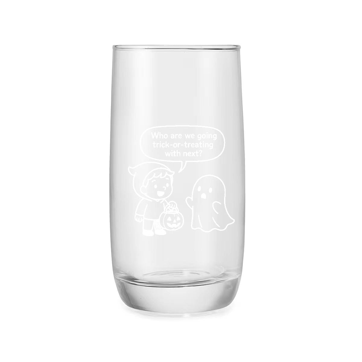 Halloween Ghost Glass Cup – Spooky Cute Etched Tumbler | ManifestRitual Halloween Edition Drinkware