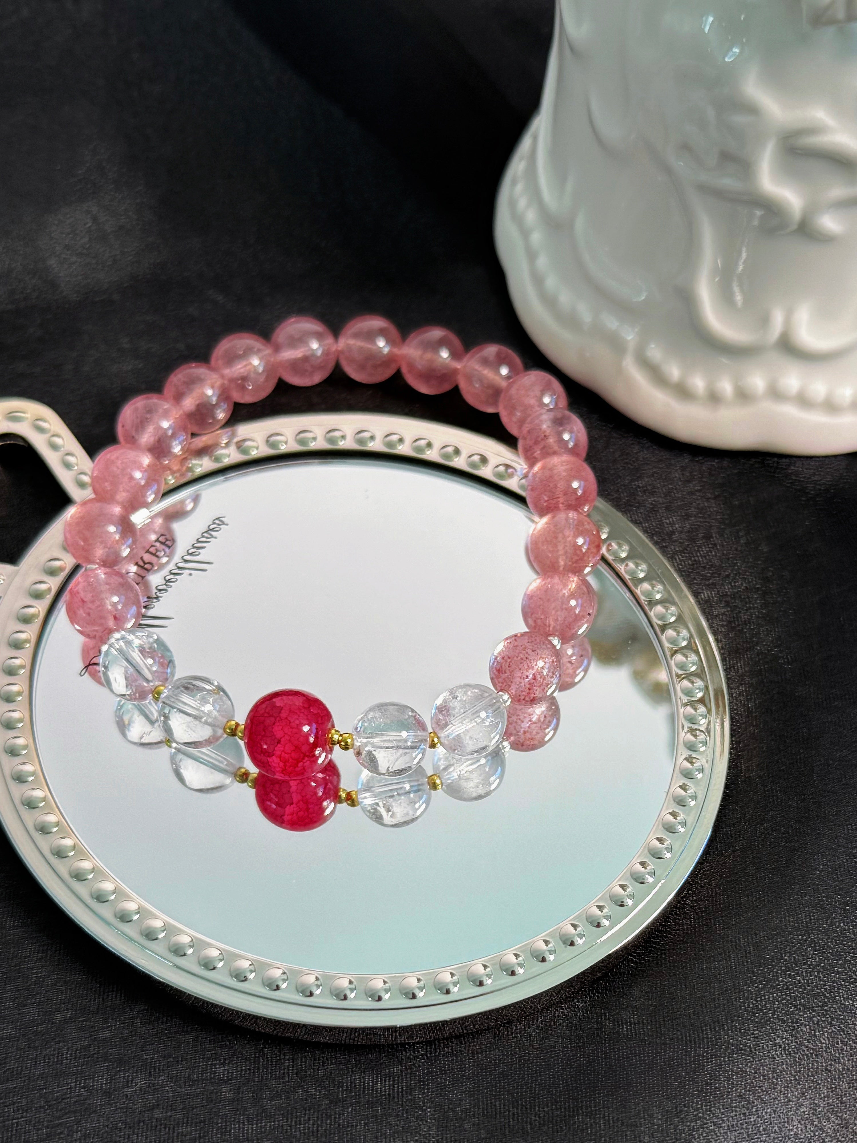 Strawberry Quartz Crystal Bracelet: Passion, Love & Harmony