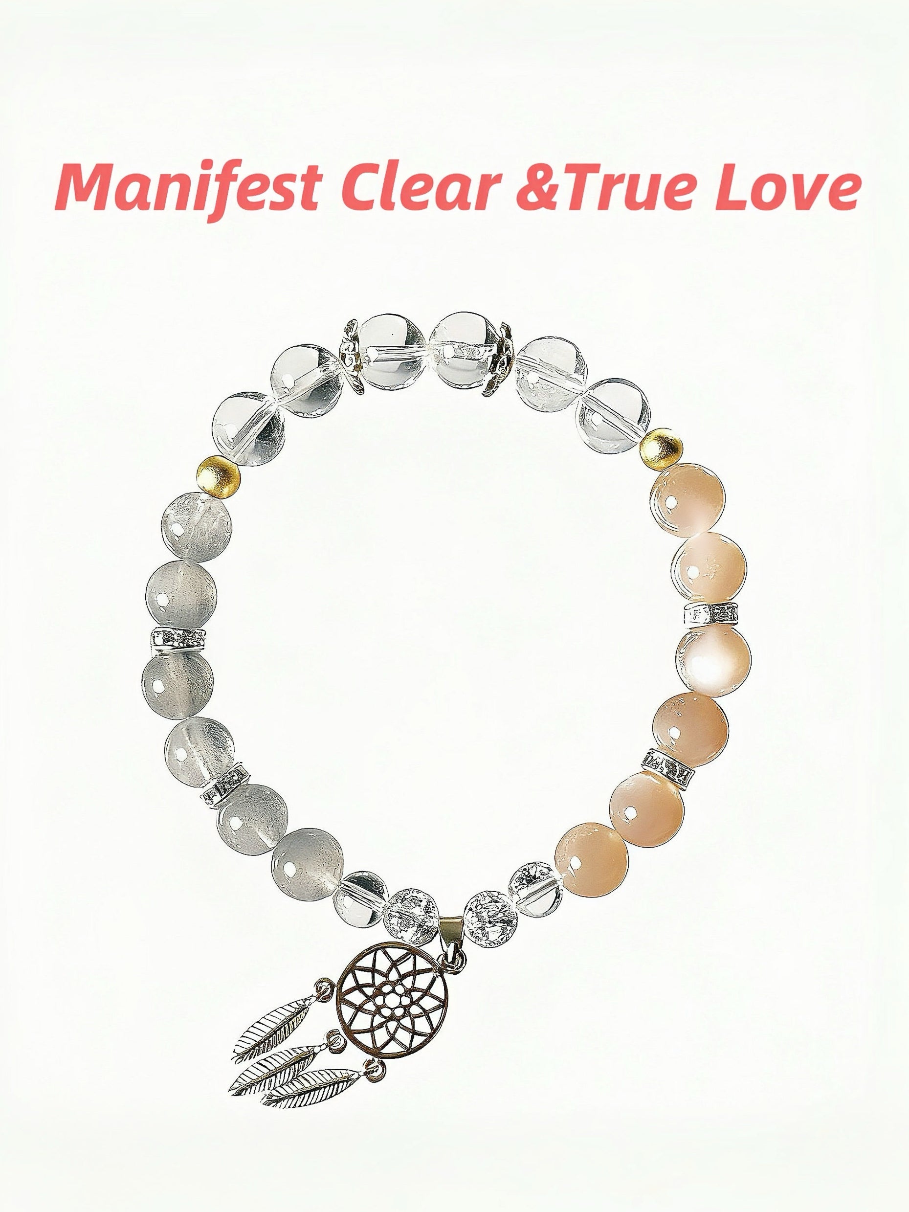 Love Attraction Crystal Bracelet Sunstone Moonstone - Confidence Opportunity Jewelry
