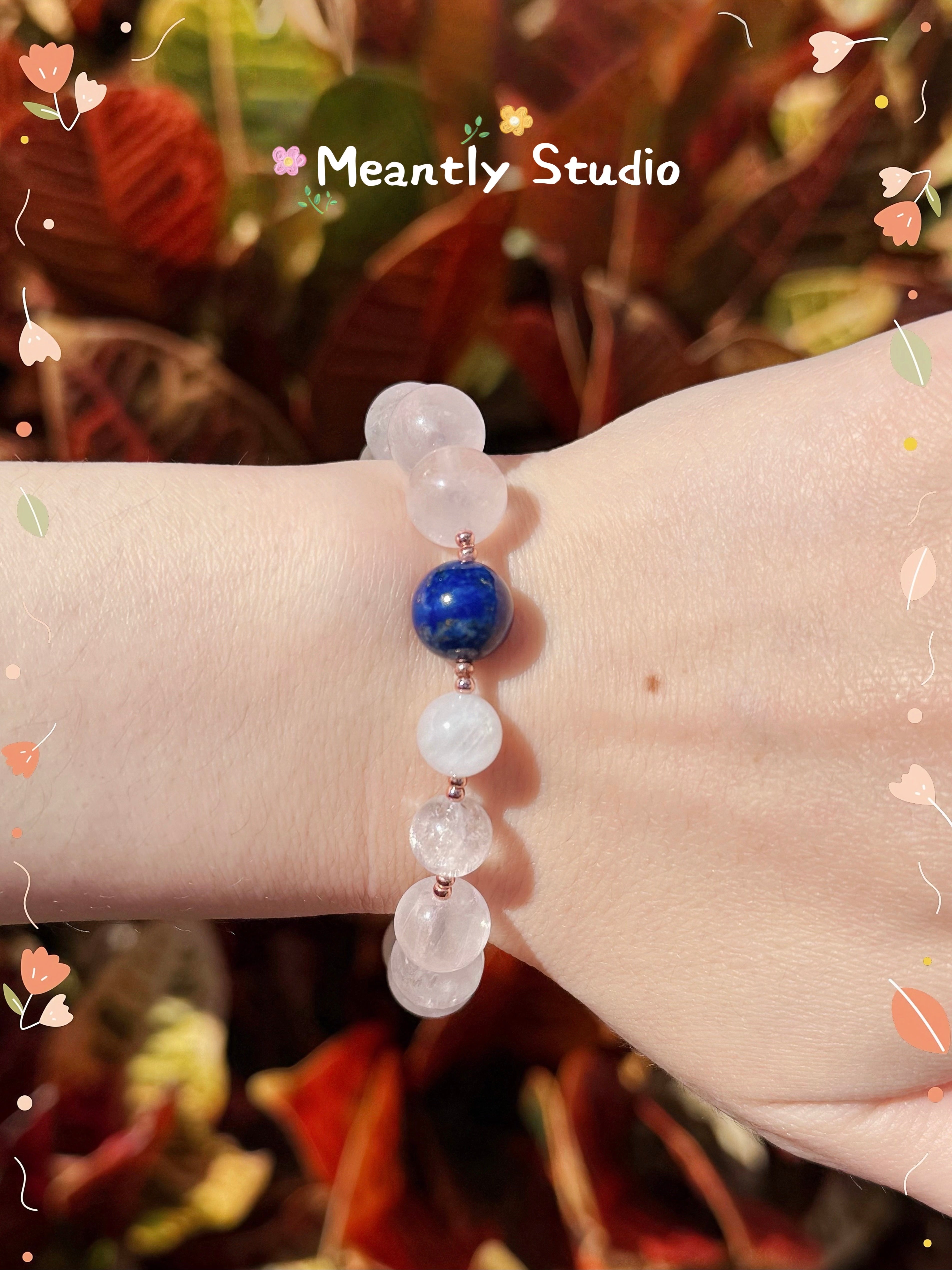 The Queen’s Bracelet Collection 7 |Rose Quartz, Lapis Lazuli, Moonstone, Lepidolite Bracelet – inner calm