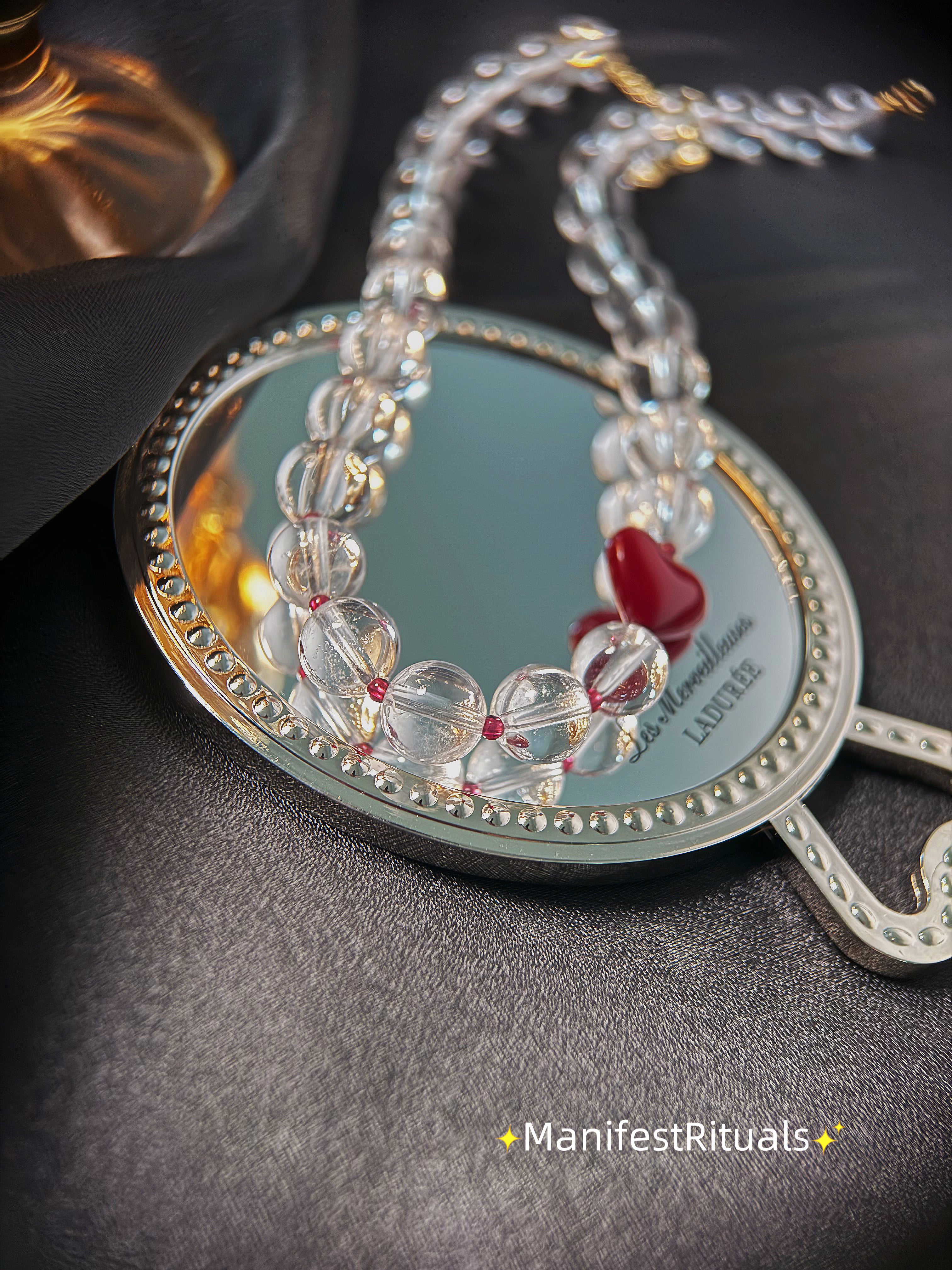 Clear Quartz & Garnet Choker: 18K Gold Accents, Crystal Healing Necklace