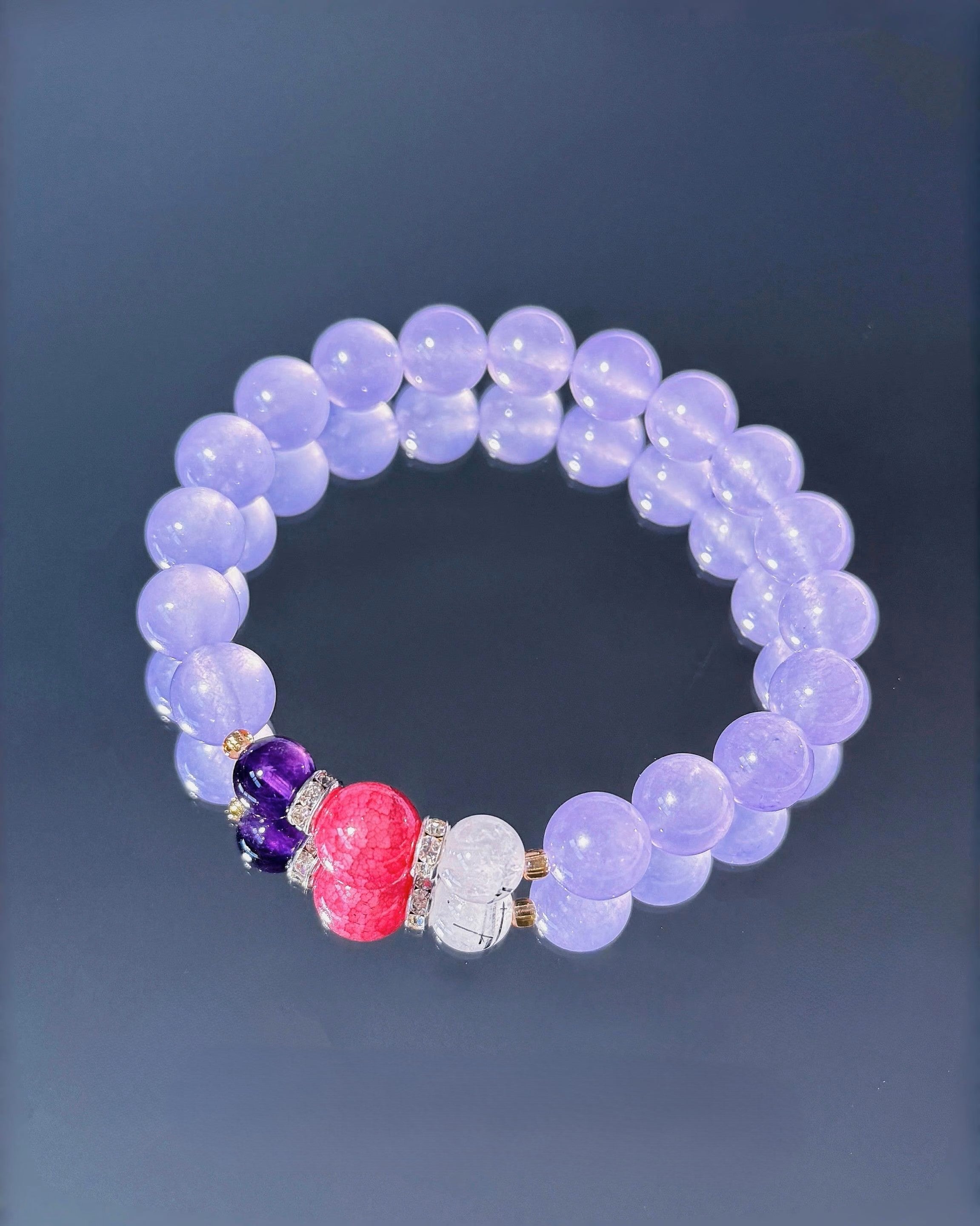 Emotional Healing & Protection Bracelet – Chalcedony & Quartz