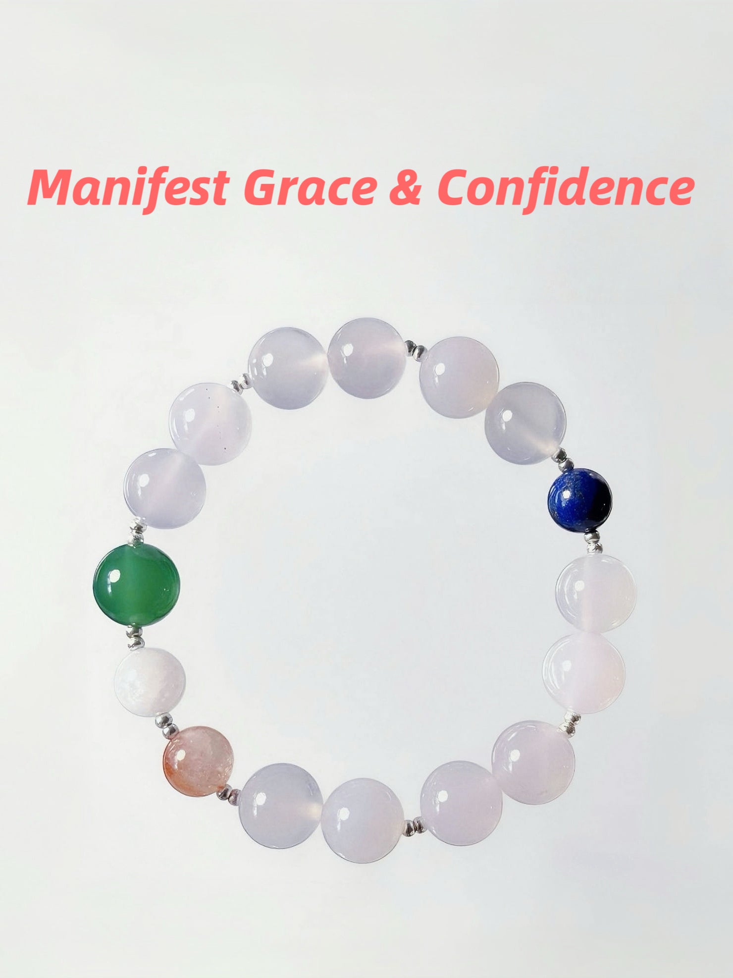 The Queen’s Bracelet Collection 6 | White Chalcedony, Super Seven, Moonstone- grace and confidence