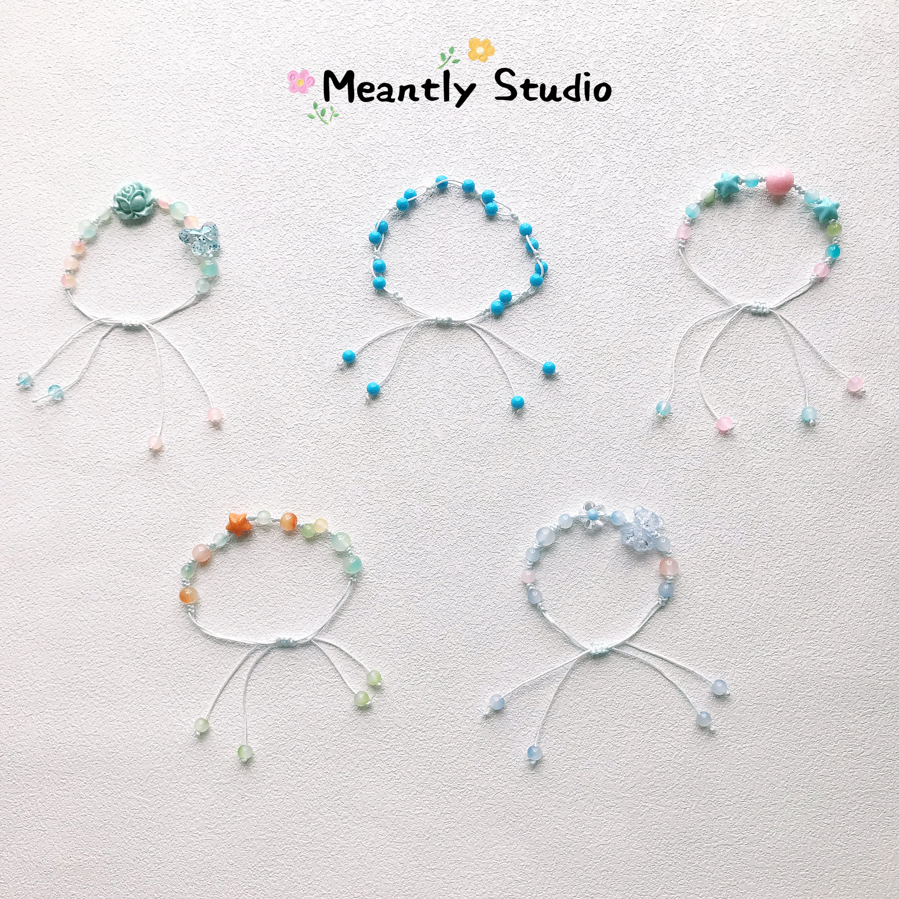 Custom Flower Macaron Color Bead Bracelet | Personalized Handmade Jewelry Gift for her