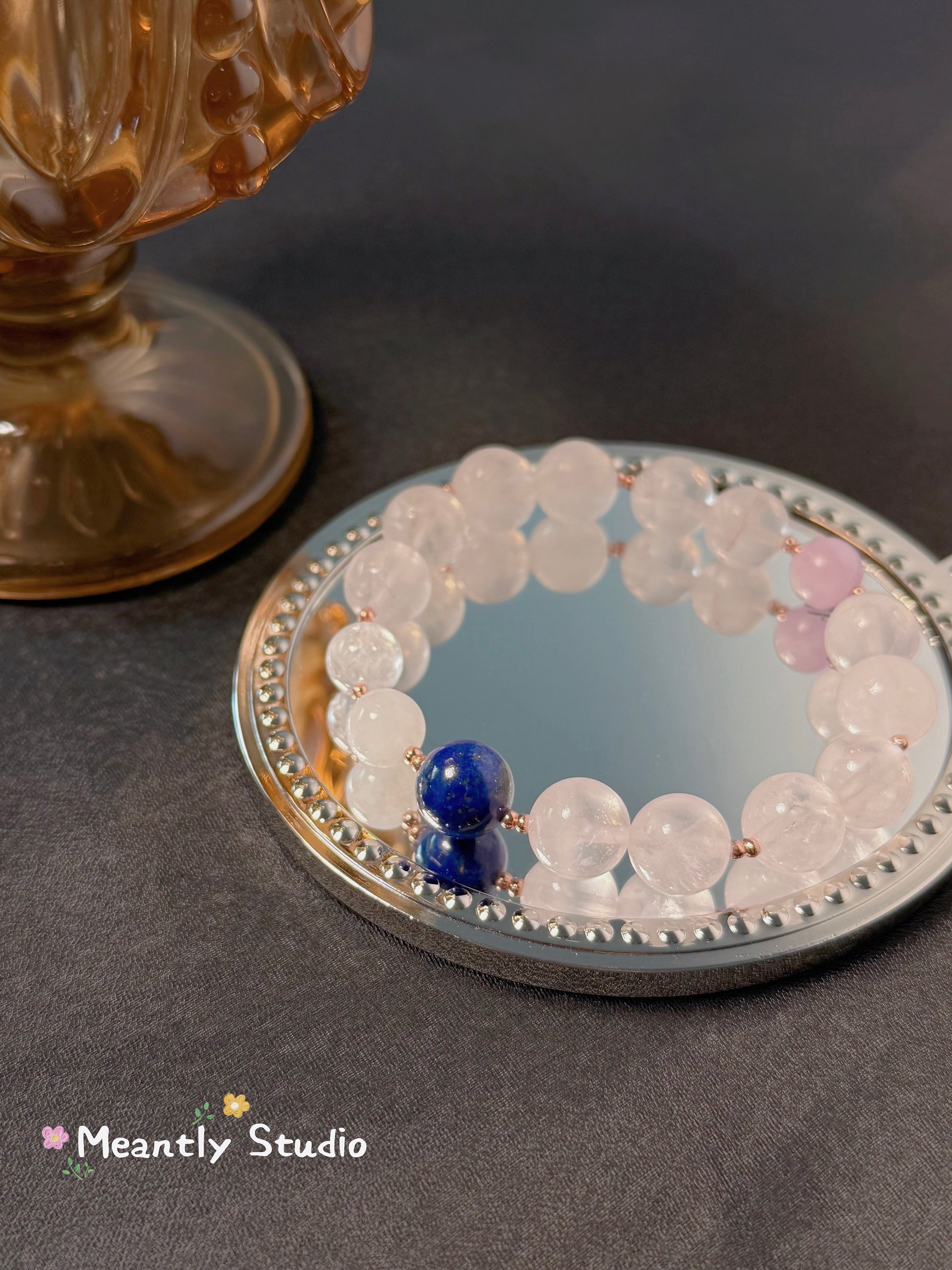 The Queen’s Bracelet Collection 7 |Rose Quartz, Lapis Lazuli, Moonstone, Lepidolite Bracelet – inner calm