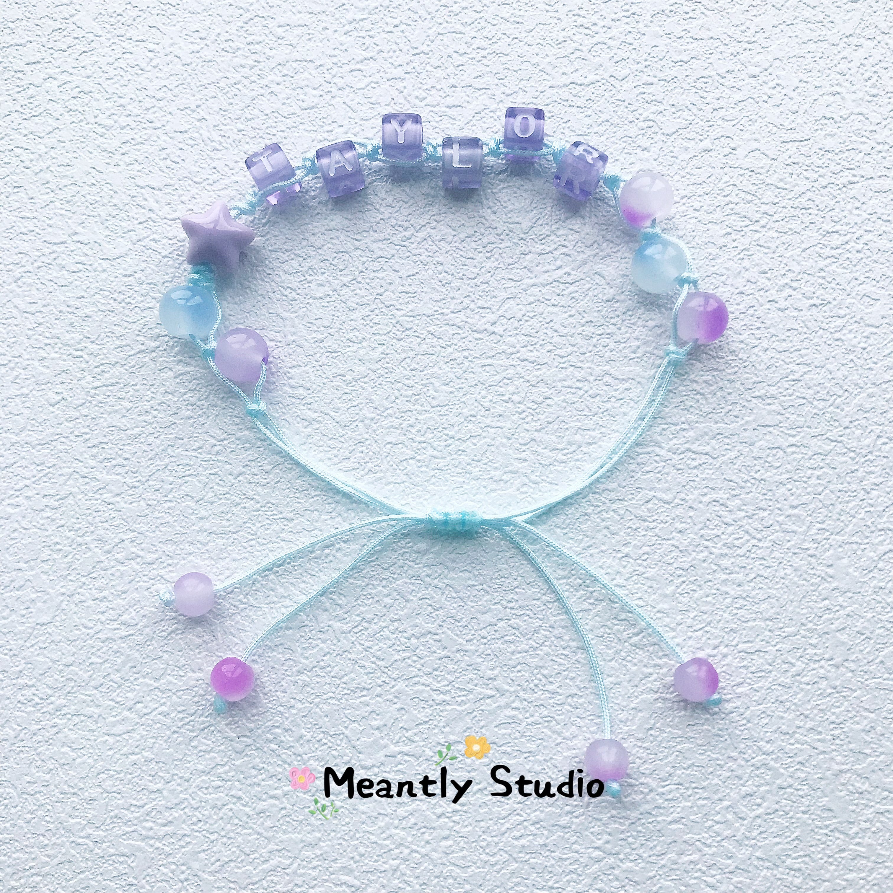 Personalized Beaded Flower Bracelet: Adjustable Macrame Initial Bracelet