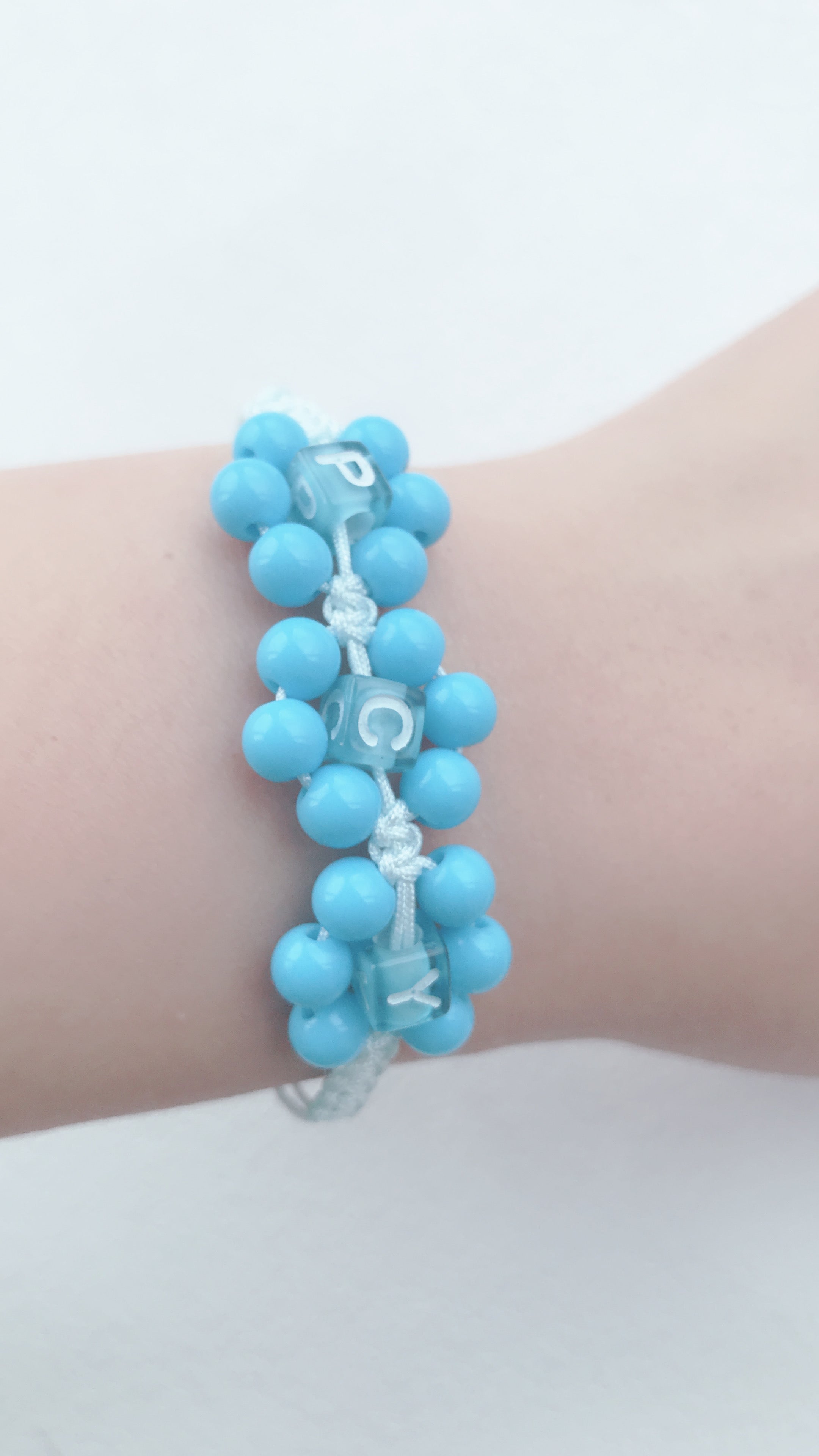 Personalized Beaded Flower Bracelet: Adjustable Macrame Initial Bracelet