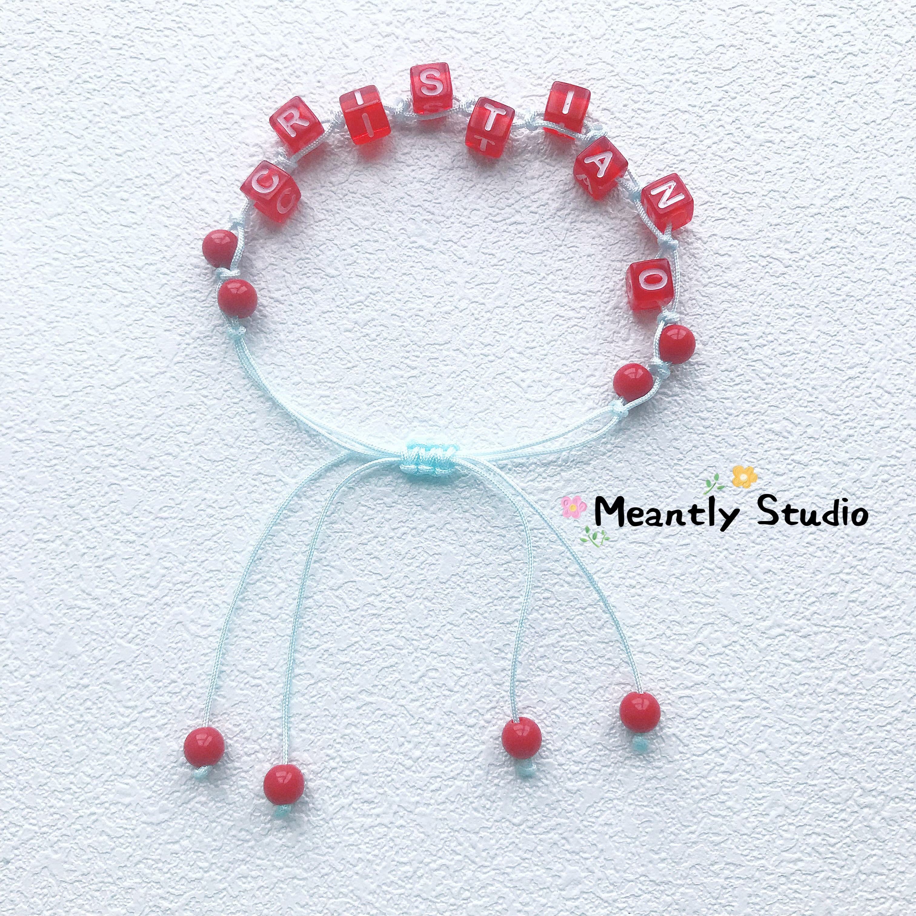 Personalized Beaded Flower Bracelet: Adjustable Macrame Initial Bracelet