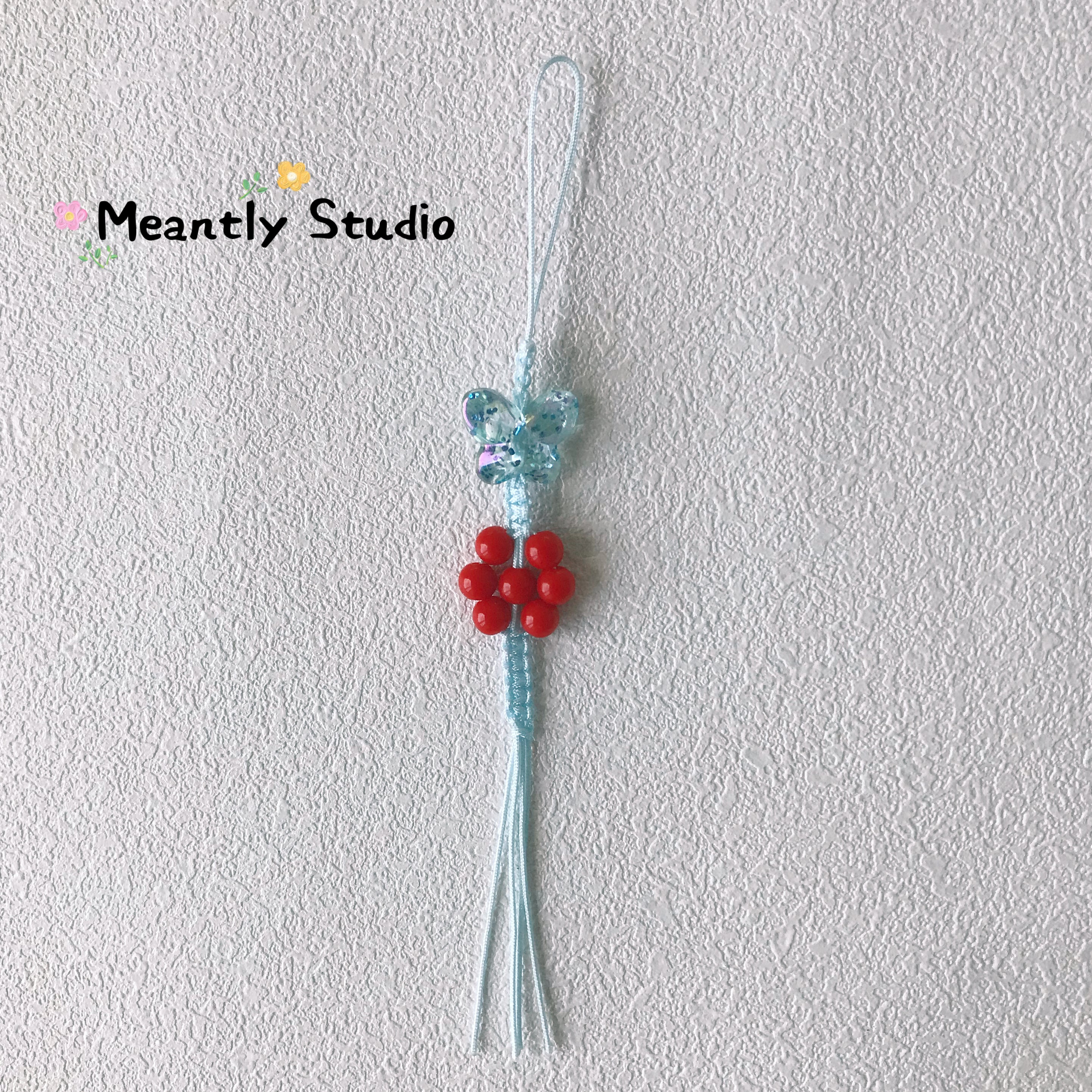 Butterfly & Flower Beaded Phone Strap – Colorful Dopamine Aesthetic Phone Charm, Handmade Beaded Wrist Lanyard, Kawaii Phone Accessory