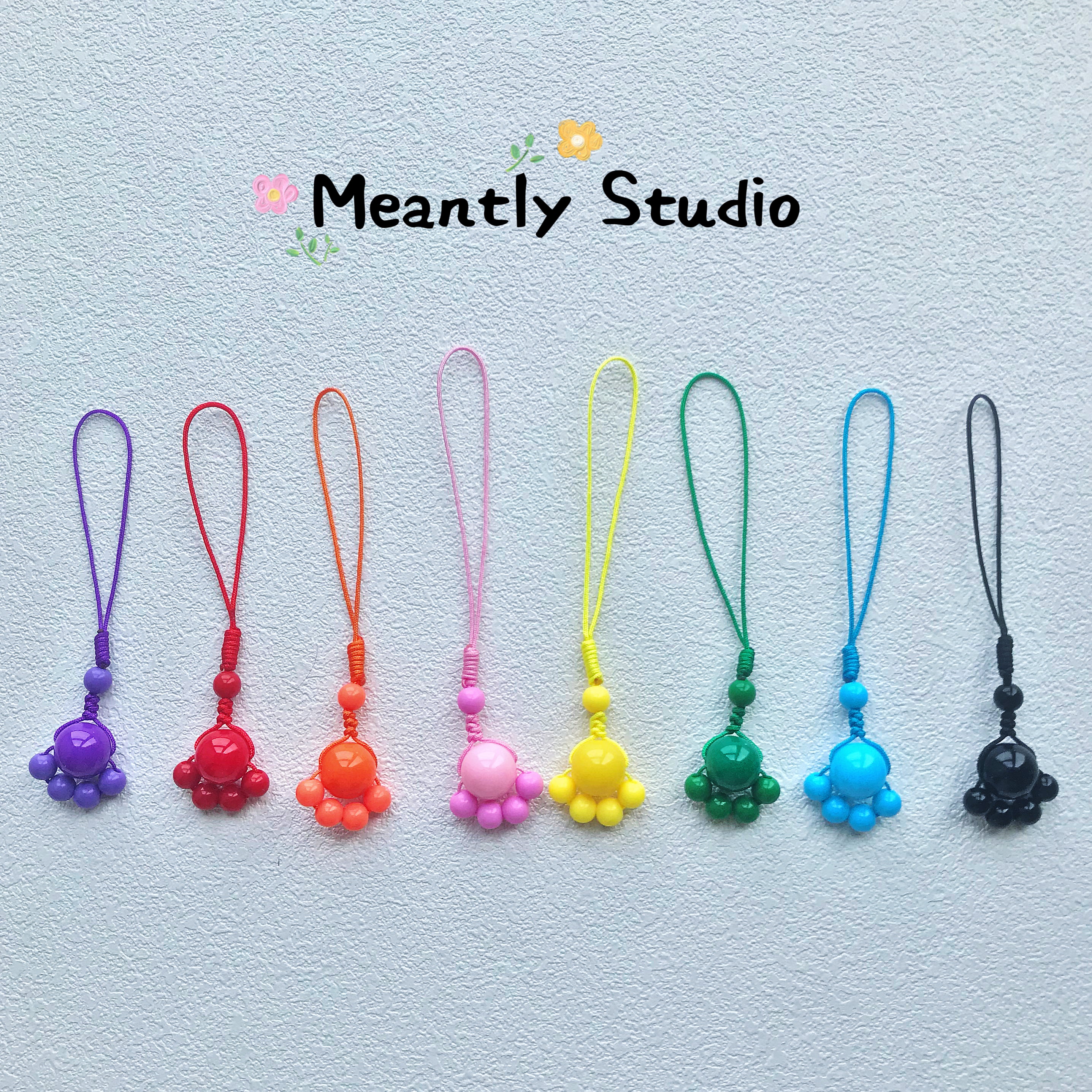 Handmade Colorful Cat Paw Phone Charm Strap, Kawaii Kitten Keychain, Cute Bag Pendant, Rainbow Beaded Animal Paw Accessories Gift