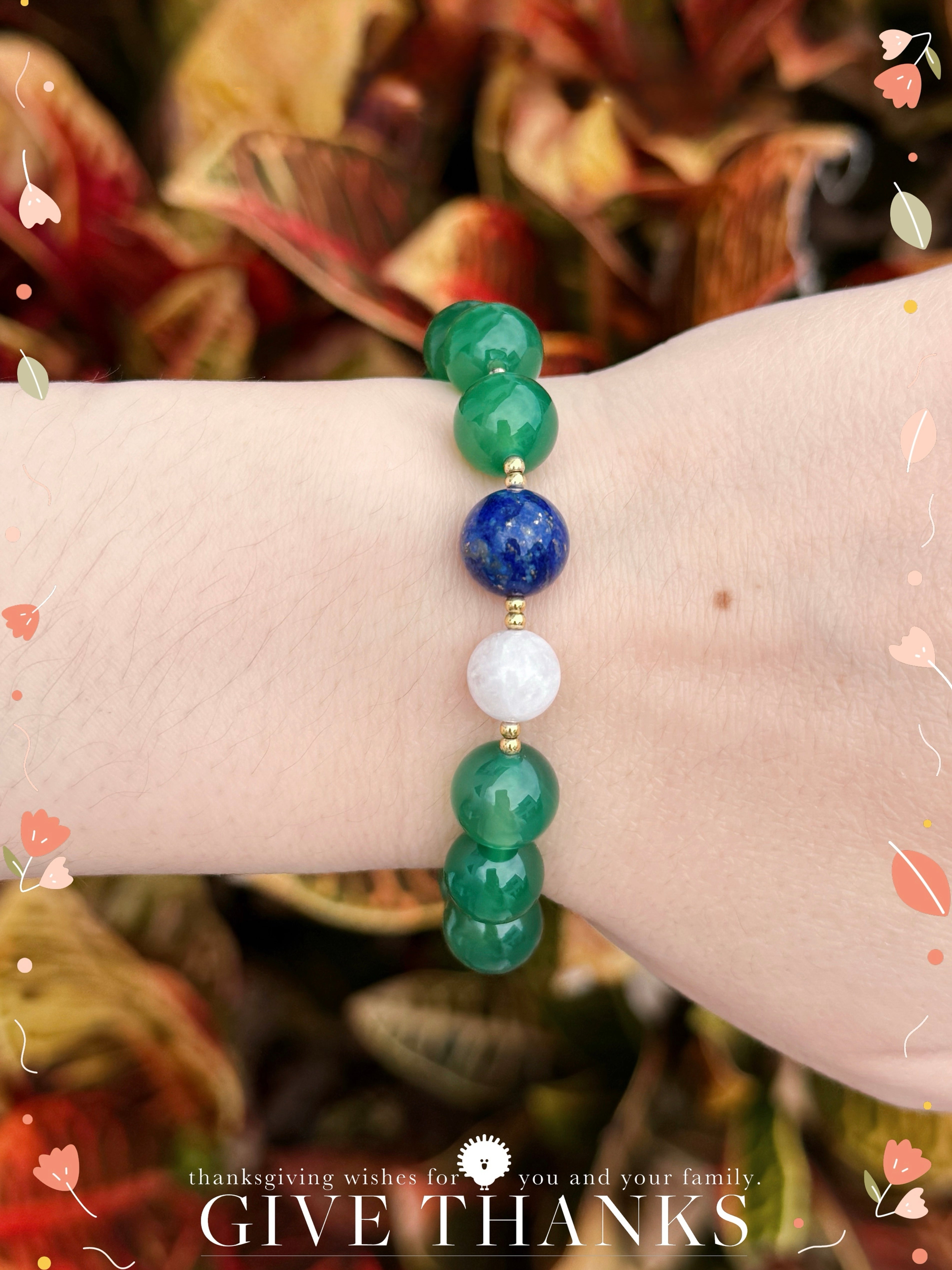 The Queen’s Bracelet Collection 3 | Green Agate, Lapis Lazuli, Moonstone, Tiger’s Eye – Sacred Goddess Energy